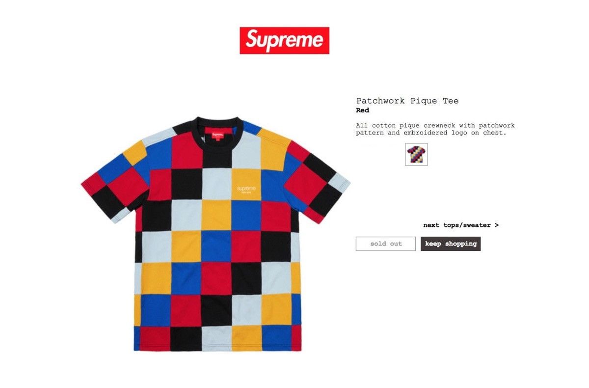 Supreme Patchwork Pique Tee Grailed