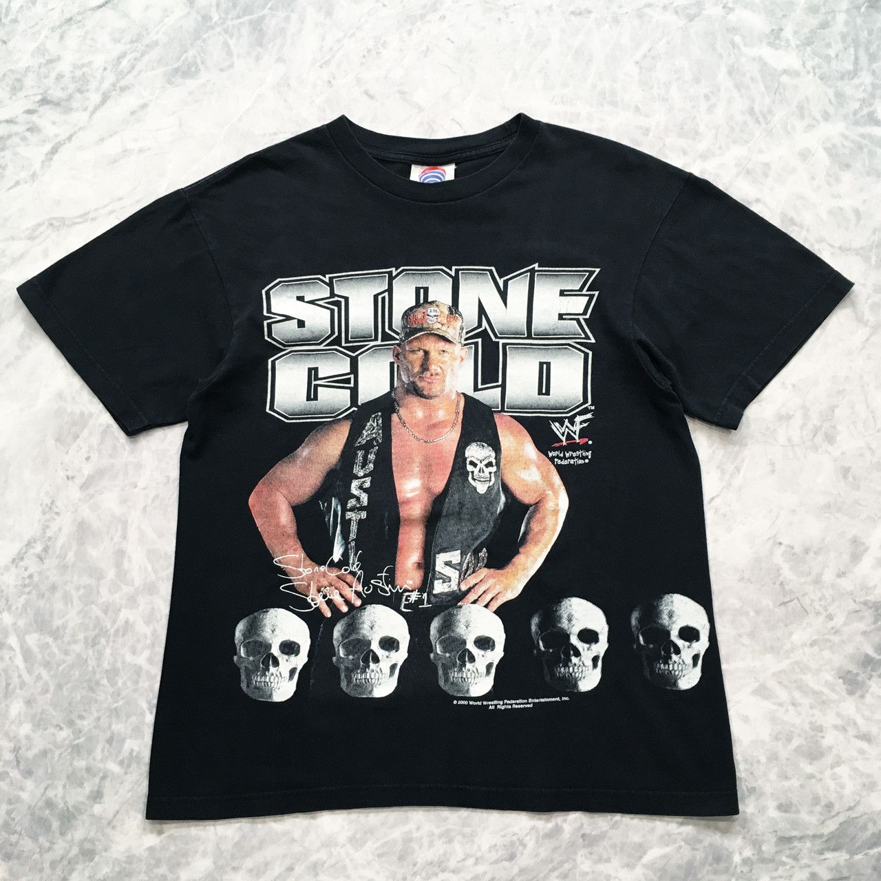 Wwf Vintage WWF NWO Stone Cold Steve Austin SKULL LOGO T-Shirt | Grailed