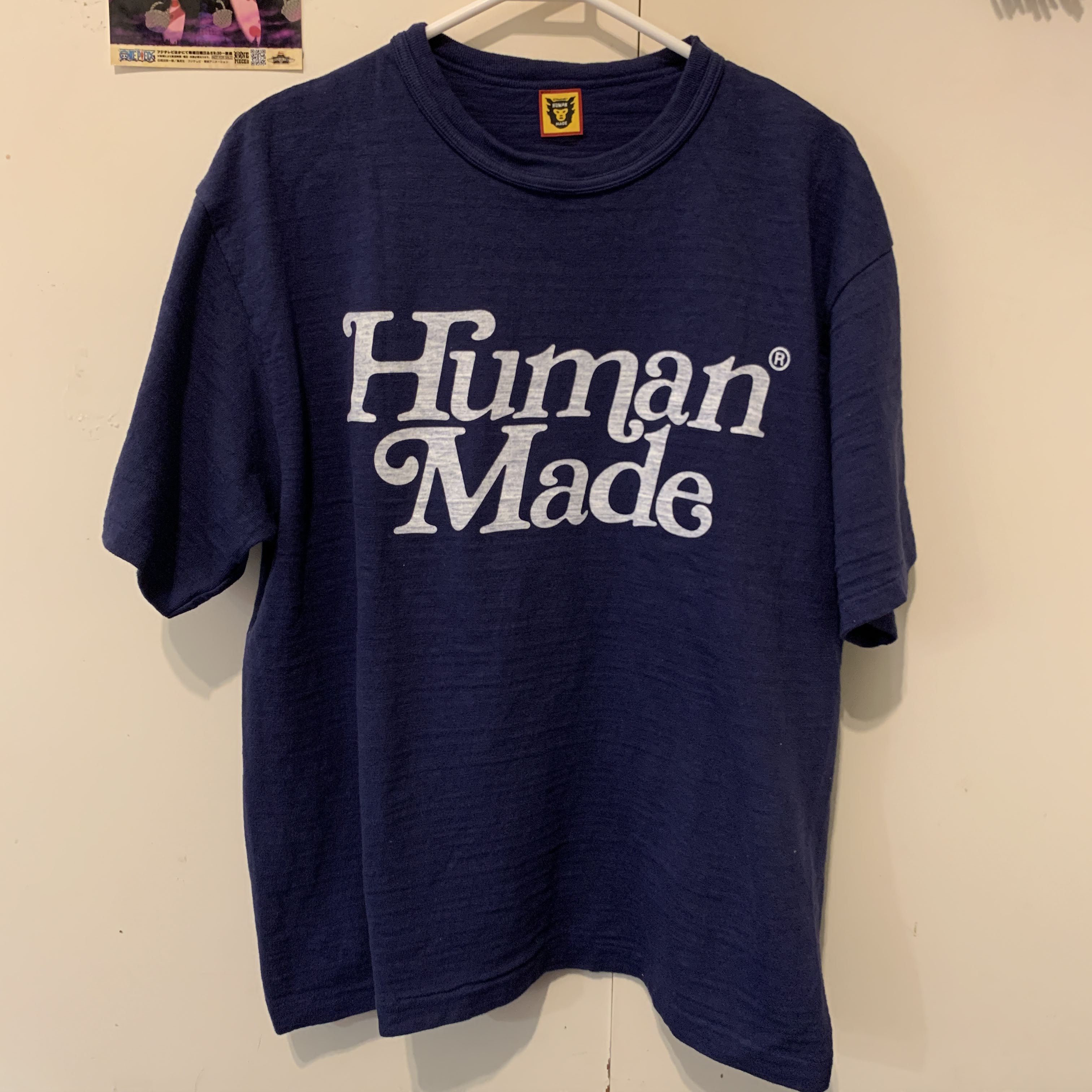 Human Made girls don't cry logo shirt t-shirt pharrell nigo verdy navy |  Grailed