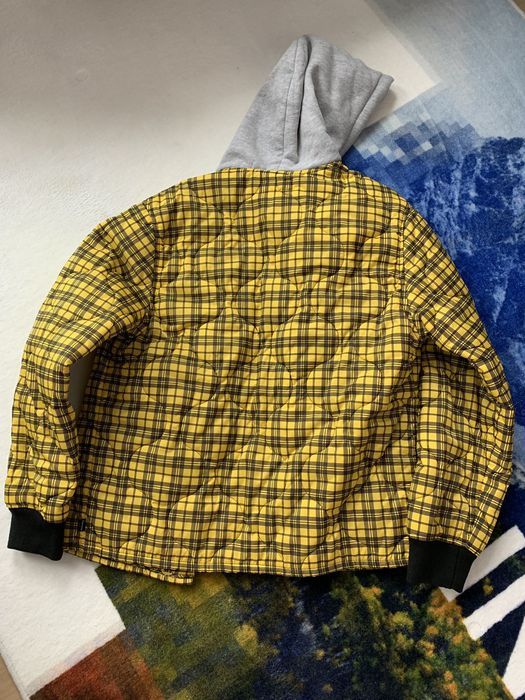 Supreme Supreme Quilted Lined Hooded Jacket Yellow Plaid Size