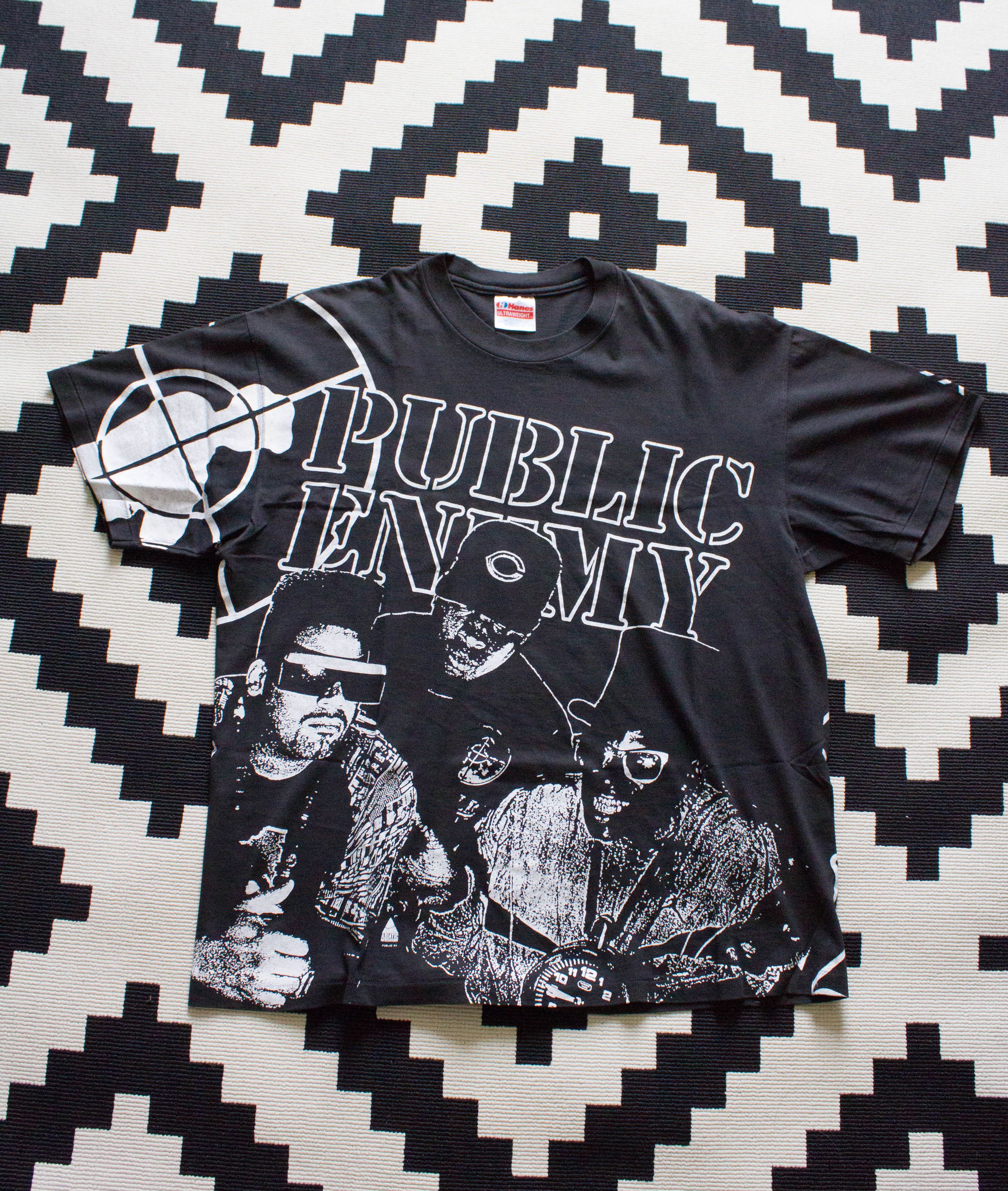 Vintage Vintage 90's Public Enemy All Over Print Rap Tee | Grailed