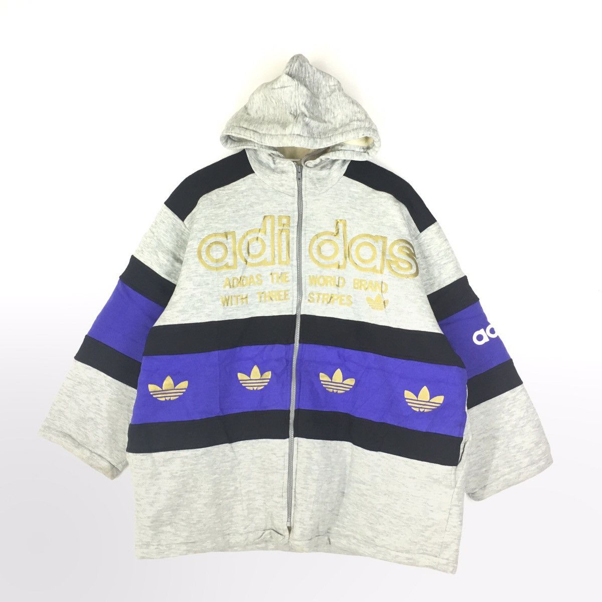 トップス Y2K VINTAGE adidas TREFOIL trackjacket L RARE VINTAGE ADIDAS TREFOIL BLUE ORANGE KNICKS FULL ZIP