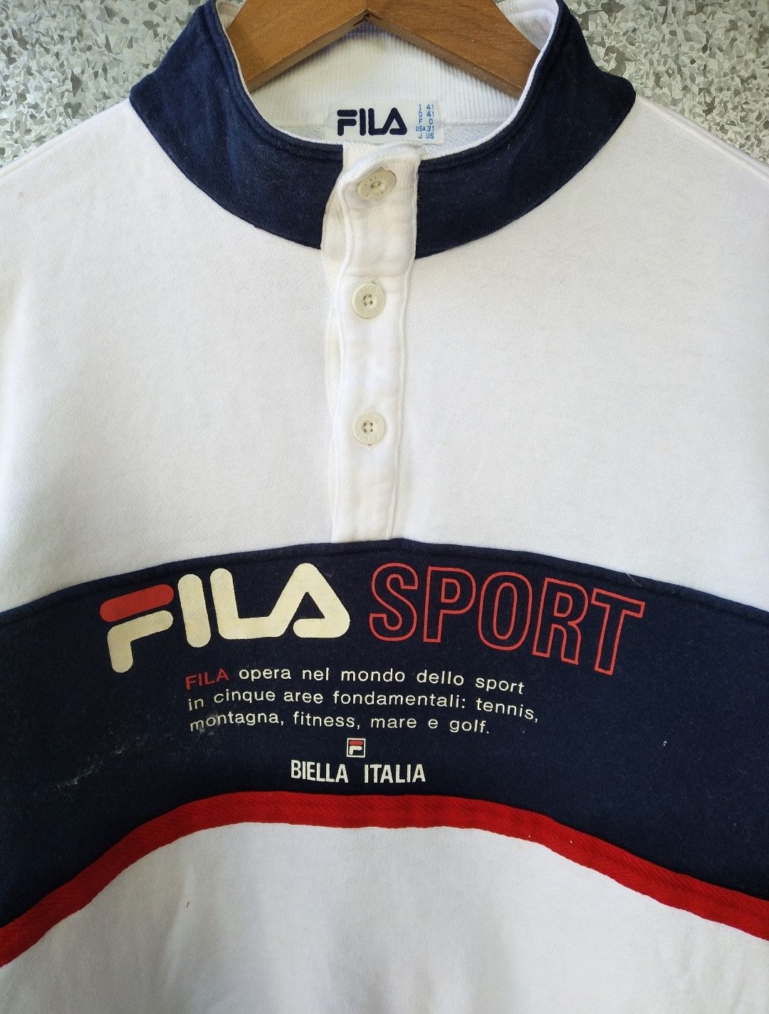 Fila FILA SPORT sweatshirt big Logo spell out half button Size US M / EU 48-50 / 2 - 3 Thumbnail