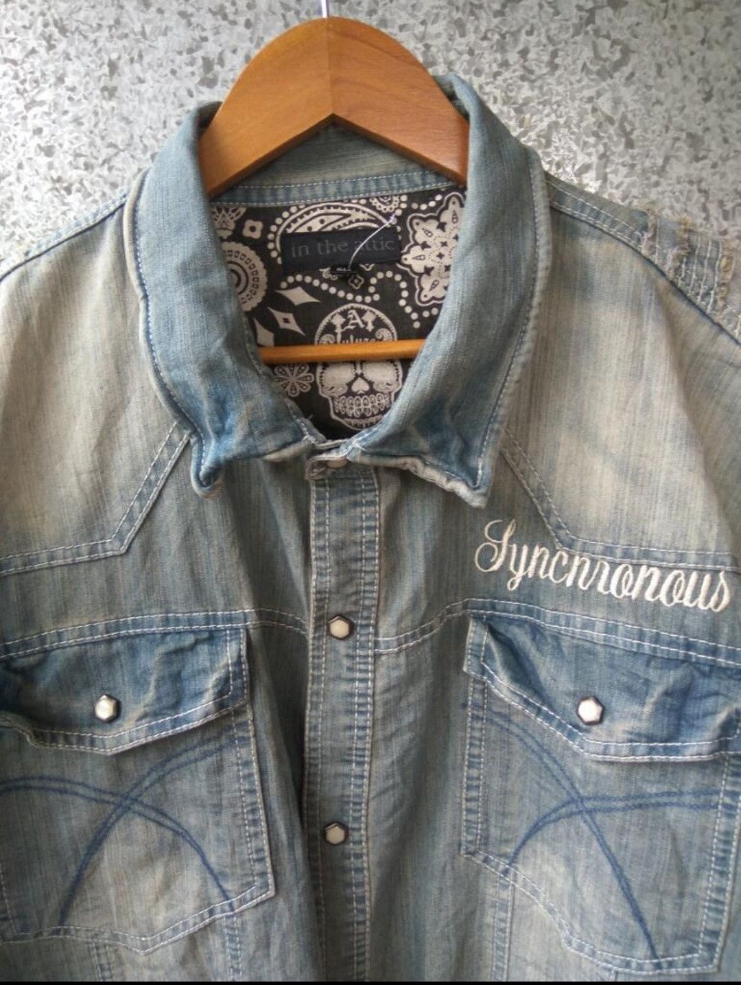 In The Attic 🔥 Japan In The Attic shirt Button Up Chambray skull Size US XL / EU 56 / 4 - 6 Thumbnail