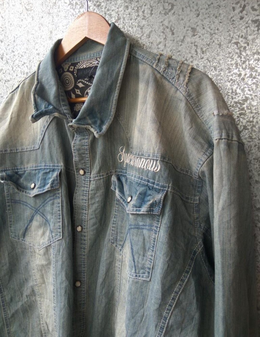 In The Attic 🔥 Japan In The Attic shirt Button Up Chambray skull Size US XL / EU 56 / 4 - 5 Thumbnail