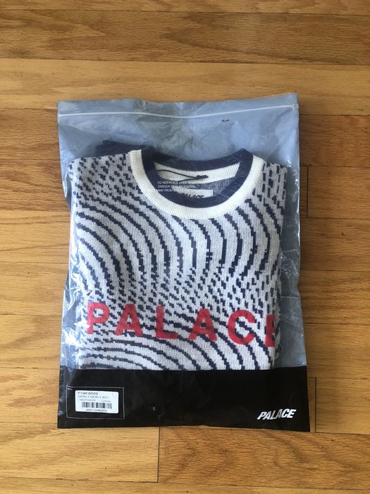 Palace Swirly Wurly Knit Navy/White | Grailed