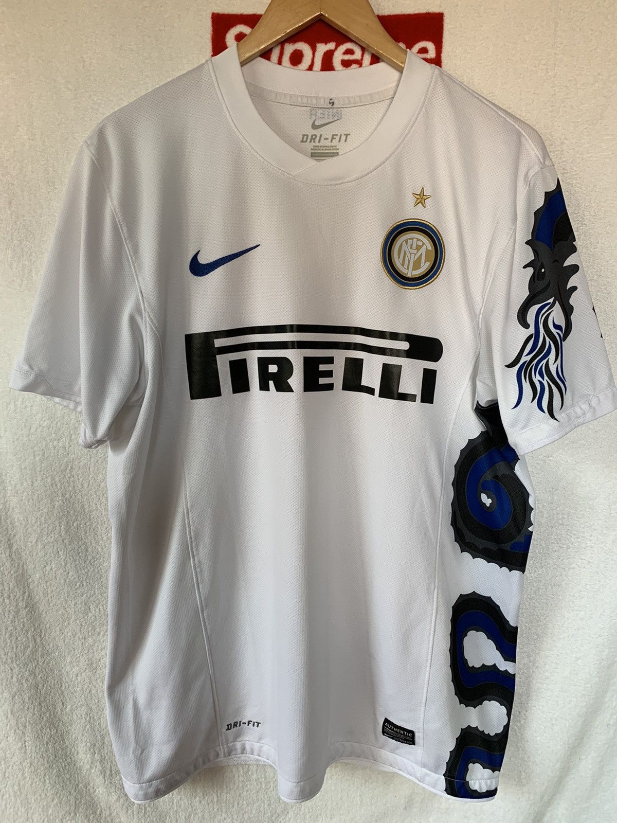 Nike Inter Milan White Soccer Jersey Blue Dragon