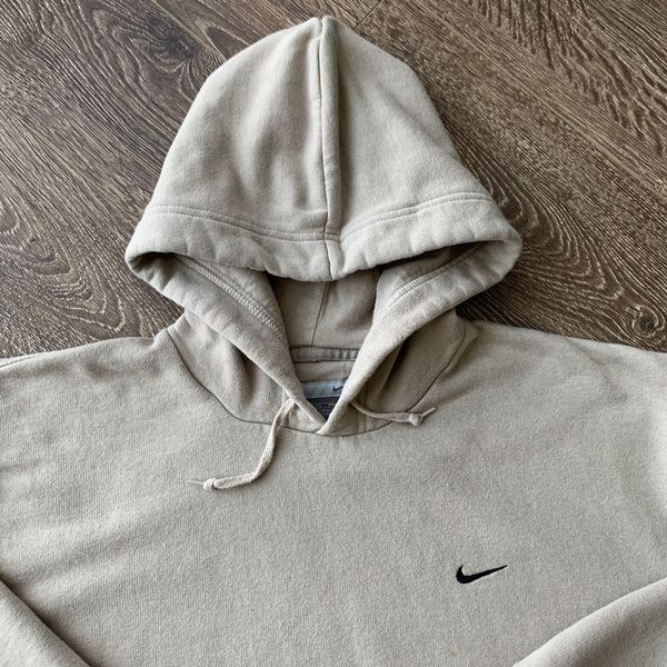 Nike Vintage Nike Beige Tan Mini Swoosh Hoodie Sweater Jumper