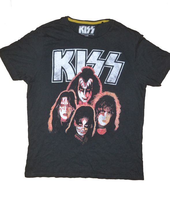 KISS Band T-shirt, Men's M size cotton black type Vintage Second Hand