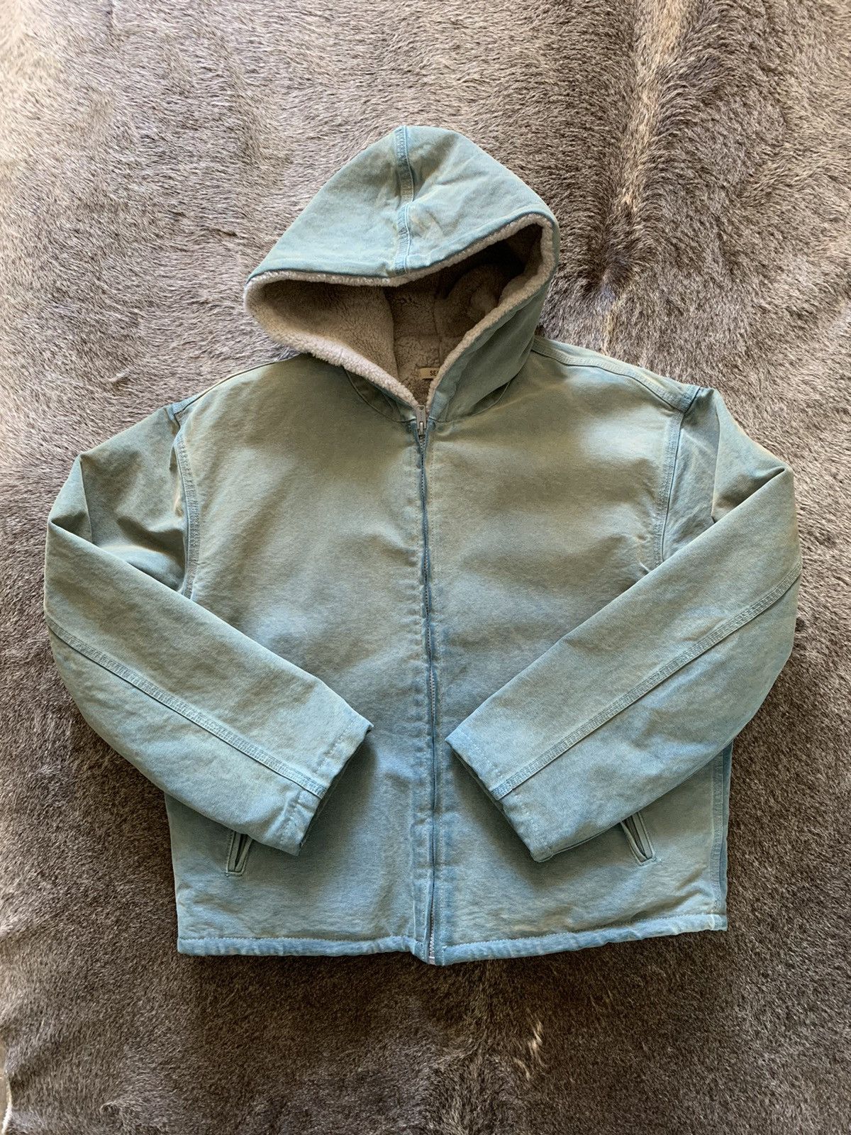 Yeezy shearling lined canvas sales jacket