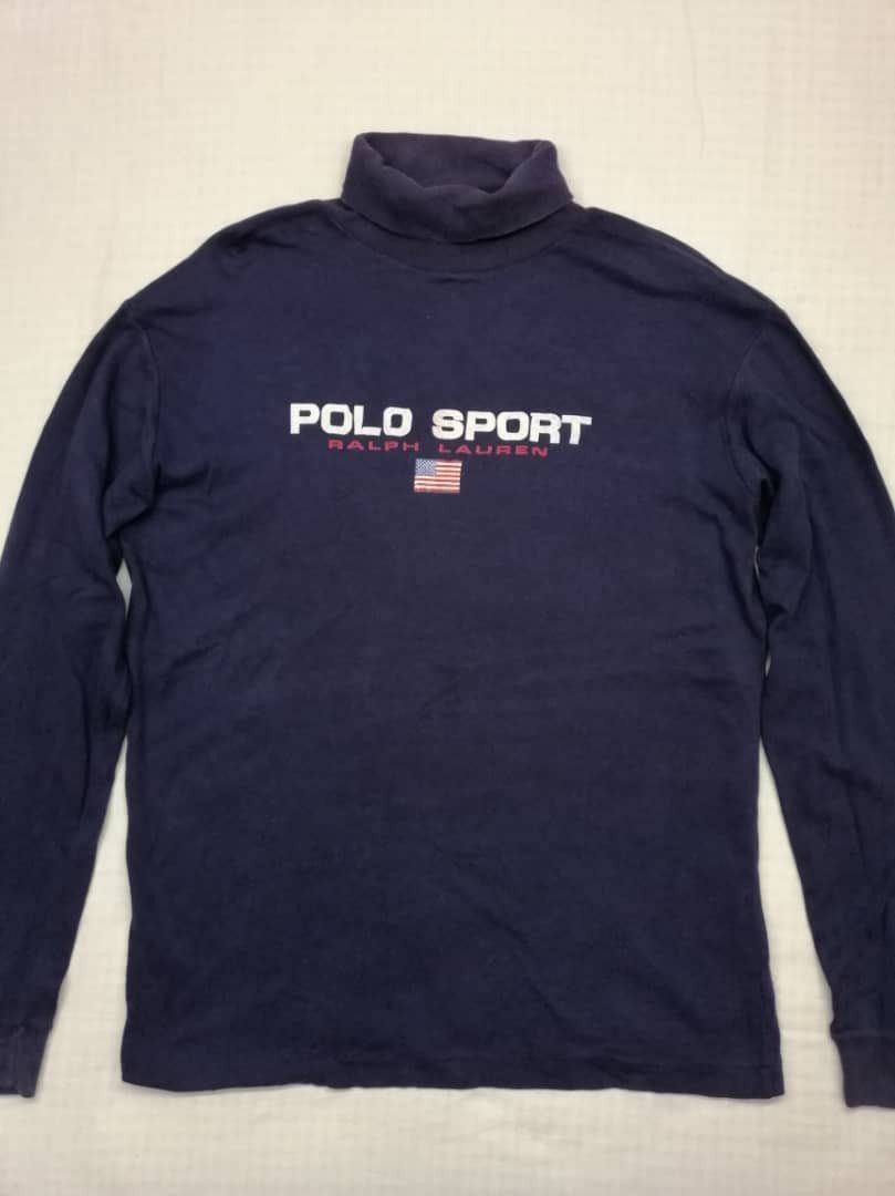 Polo Ralph Lauren 90s Vintage Polo Sport Long Sleeve Spellout turtle neck Size US L / EU 52-54 / 3 - 1 Thumbnail