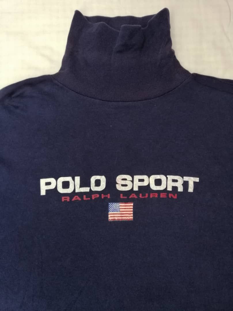 Polo Ralph Lauren 90s Vintage Polo Sport Long Sleeve Spellout turtle neck Size US L / EU 52-54 / 3 - 2 Thumbnail
