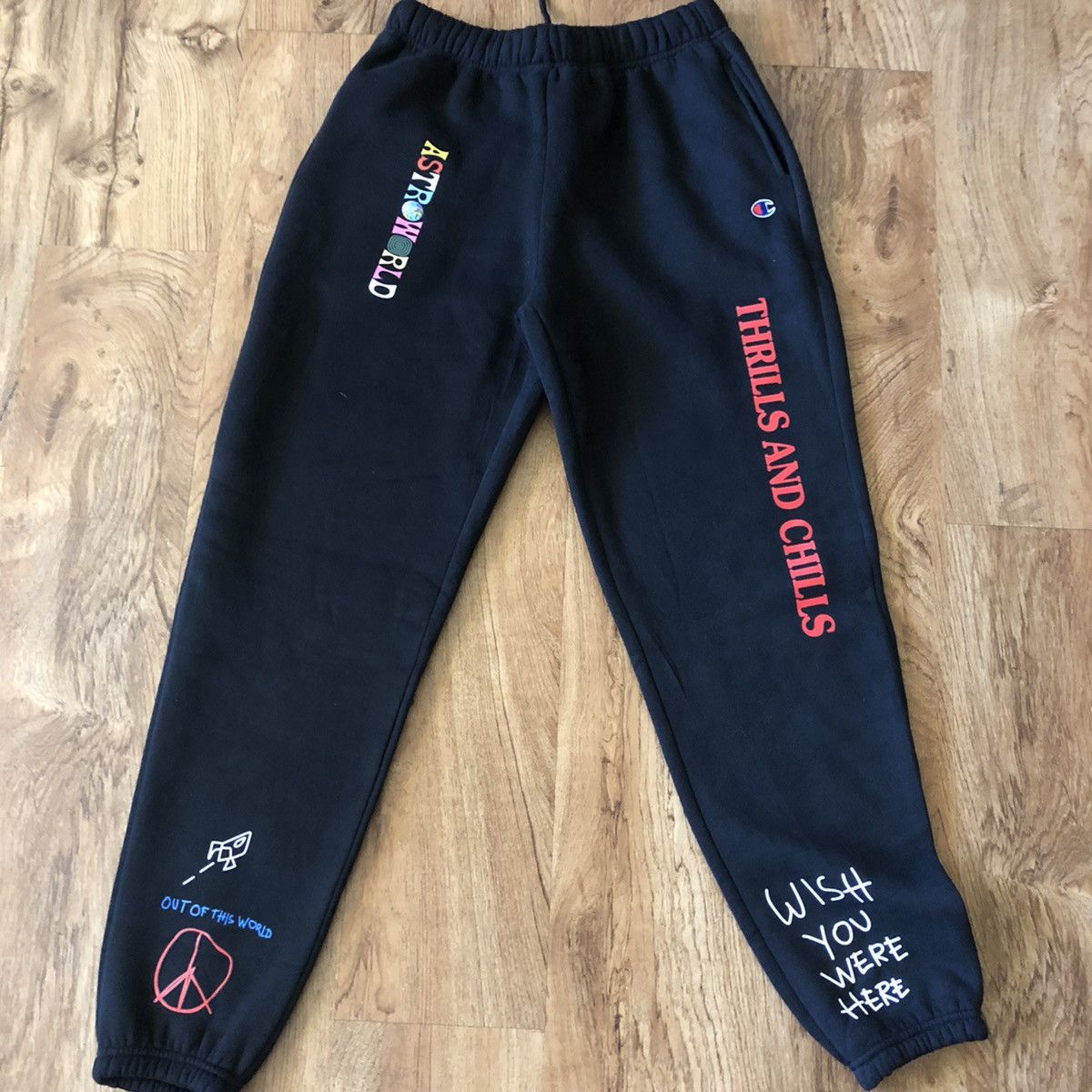 Travis Scott Astroworld Thrills Chills Sweatpants Leg 1 Grailed