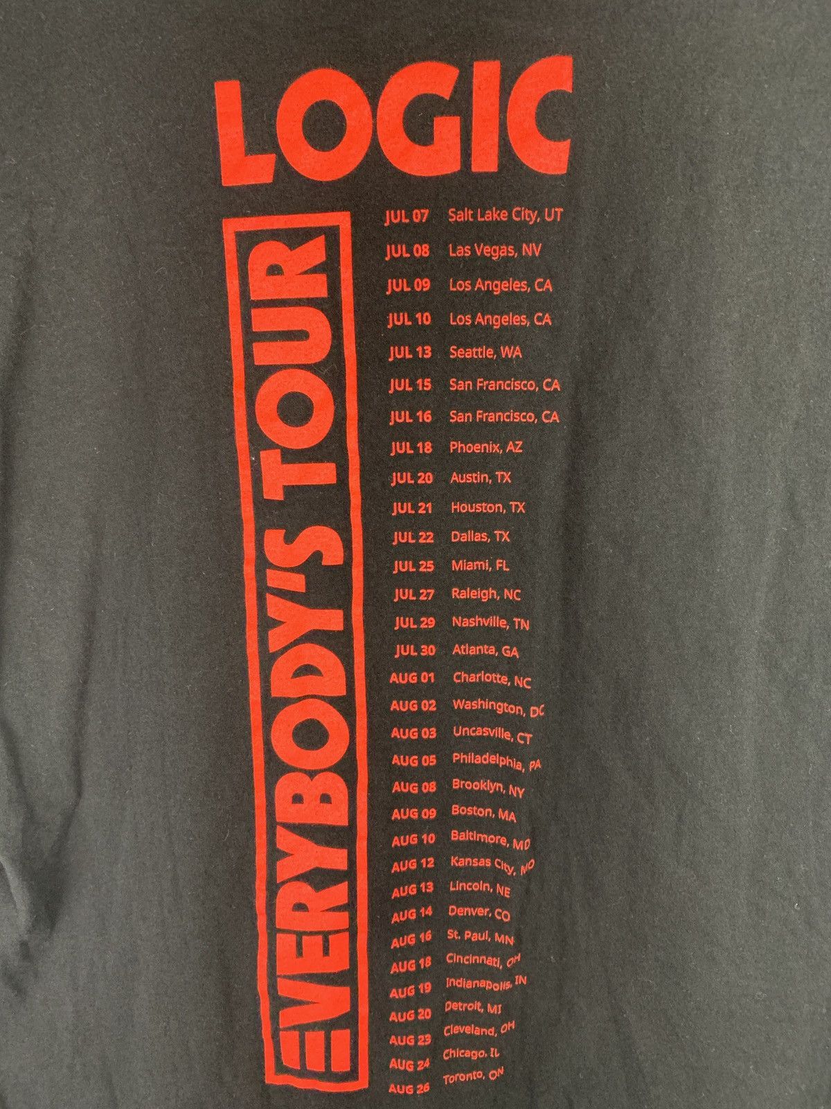 Logic Logic Everybody Tour Tee Size US L / EU 52-54 / 3 - 5 Thumbnail