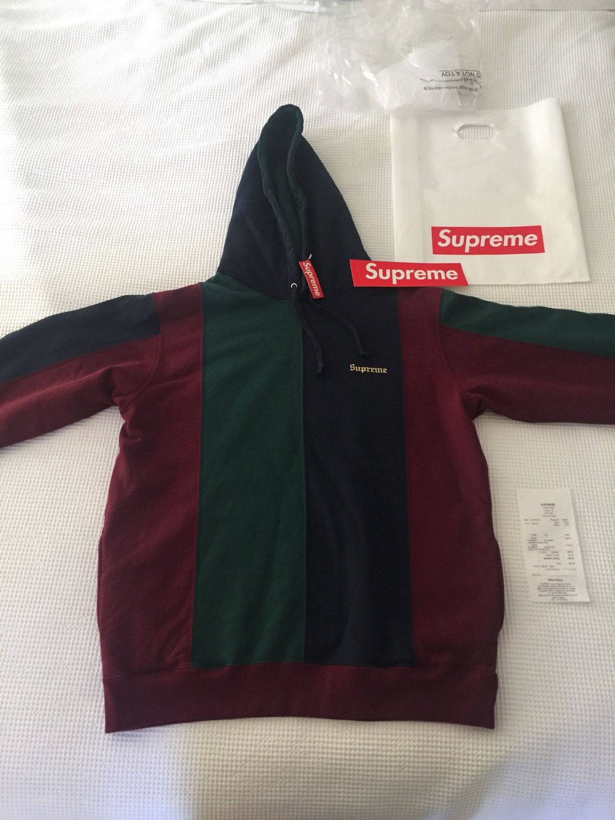 Supreme tricolor hooded sweatshirt on sale