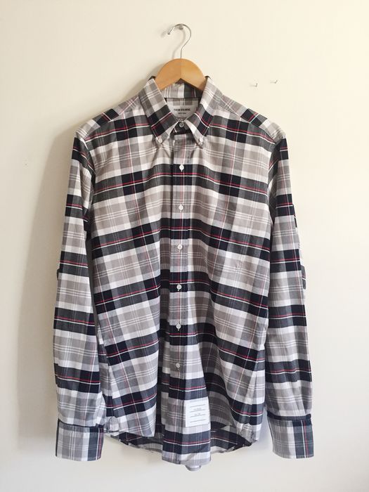 Thom Browne Plaid Oxford Cloth Shirt Size US L / EU 52-54 / 3 - 2 Preview