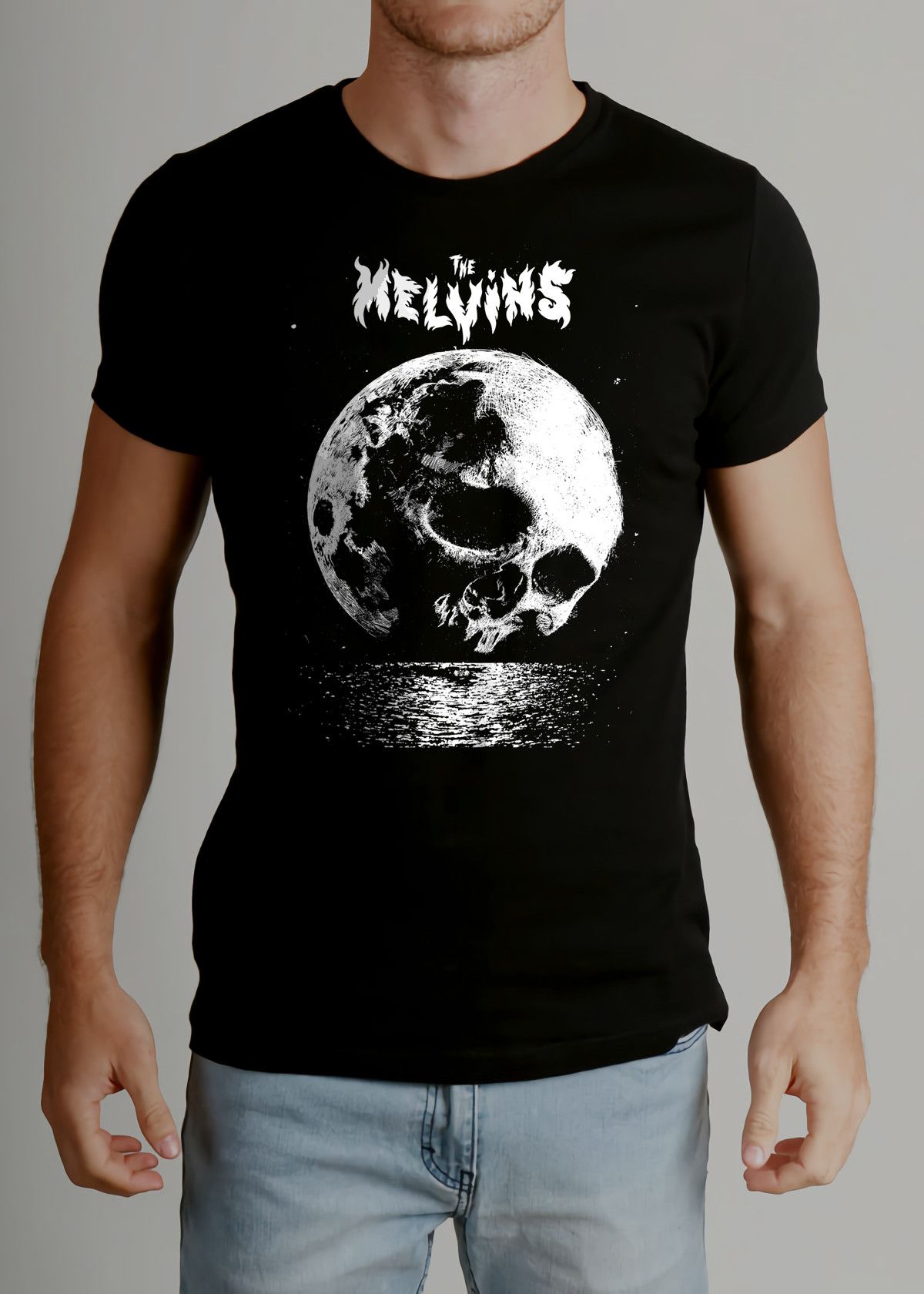 T-shirt The Melvins Black Moon - Homme - Couleur Noire - Tailles S à 5XL - Neuf Avec étiquettes - 100% Coton