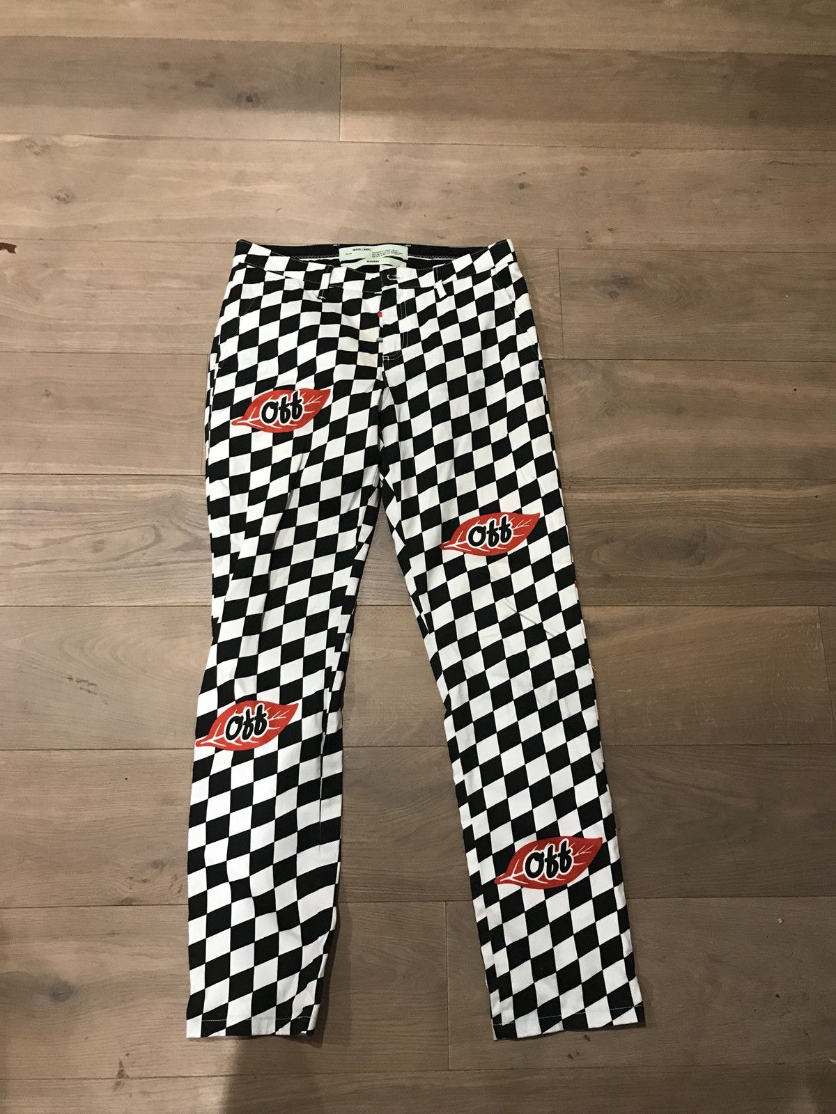 Off white checkered pants hotsell