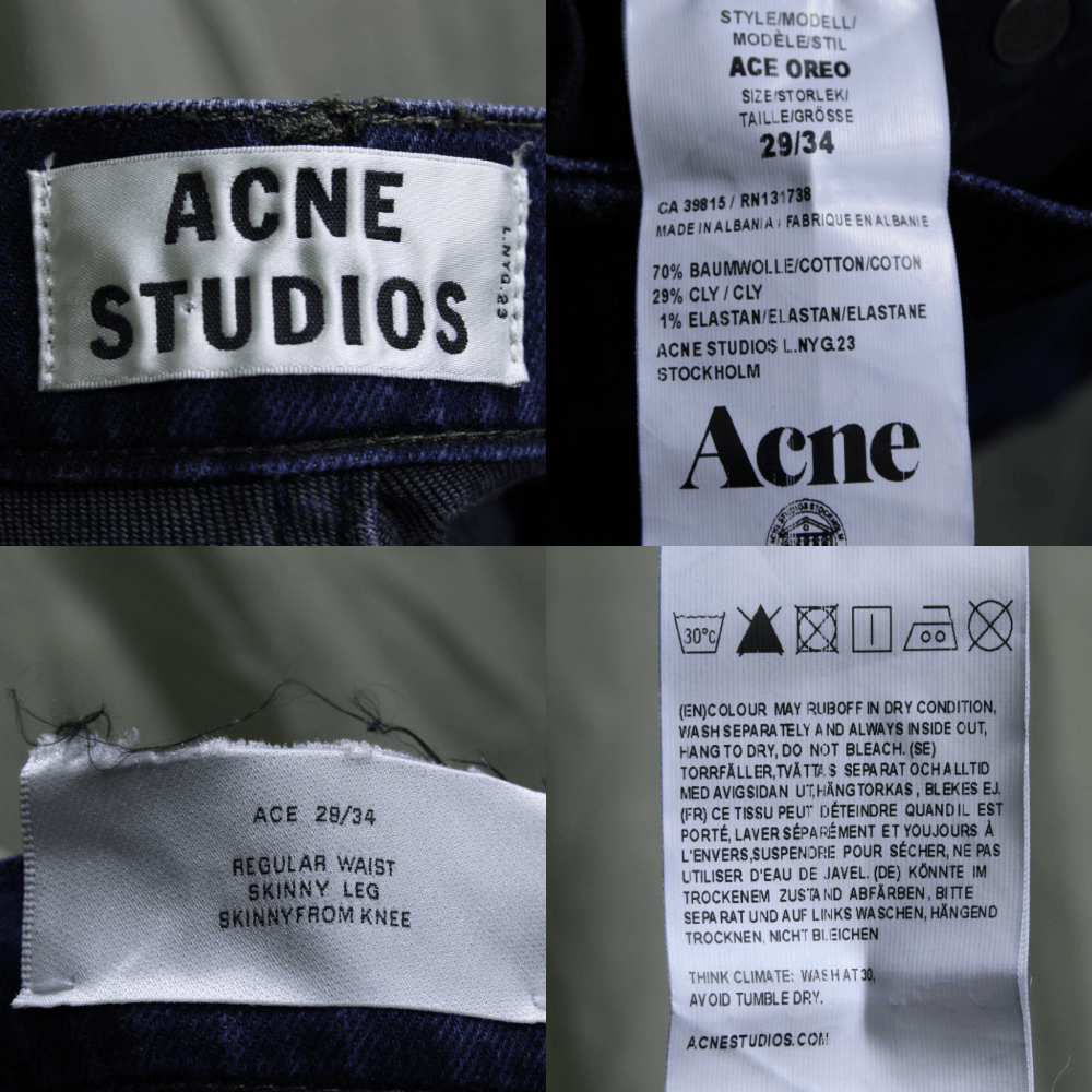 Acne Studios Ace Oreo Skinny Fit Jeans Size US 29 - 10 Thumbnail