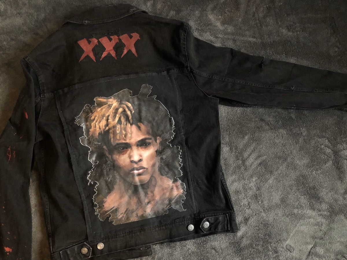 Custom XXXTENTACION custom black denim jacket Grailed