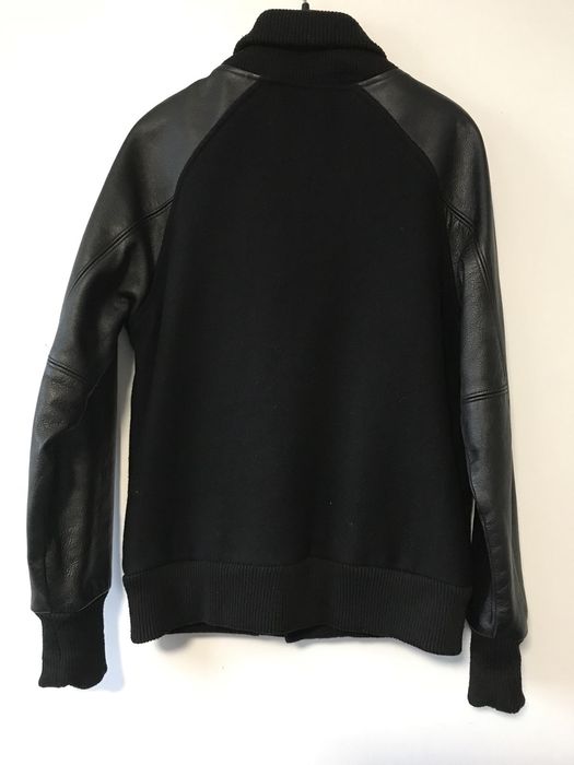 Wings + Horns Black Leather Wool Varsity Jacket | Grailed