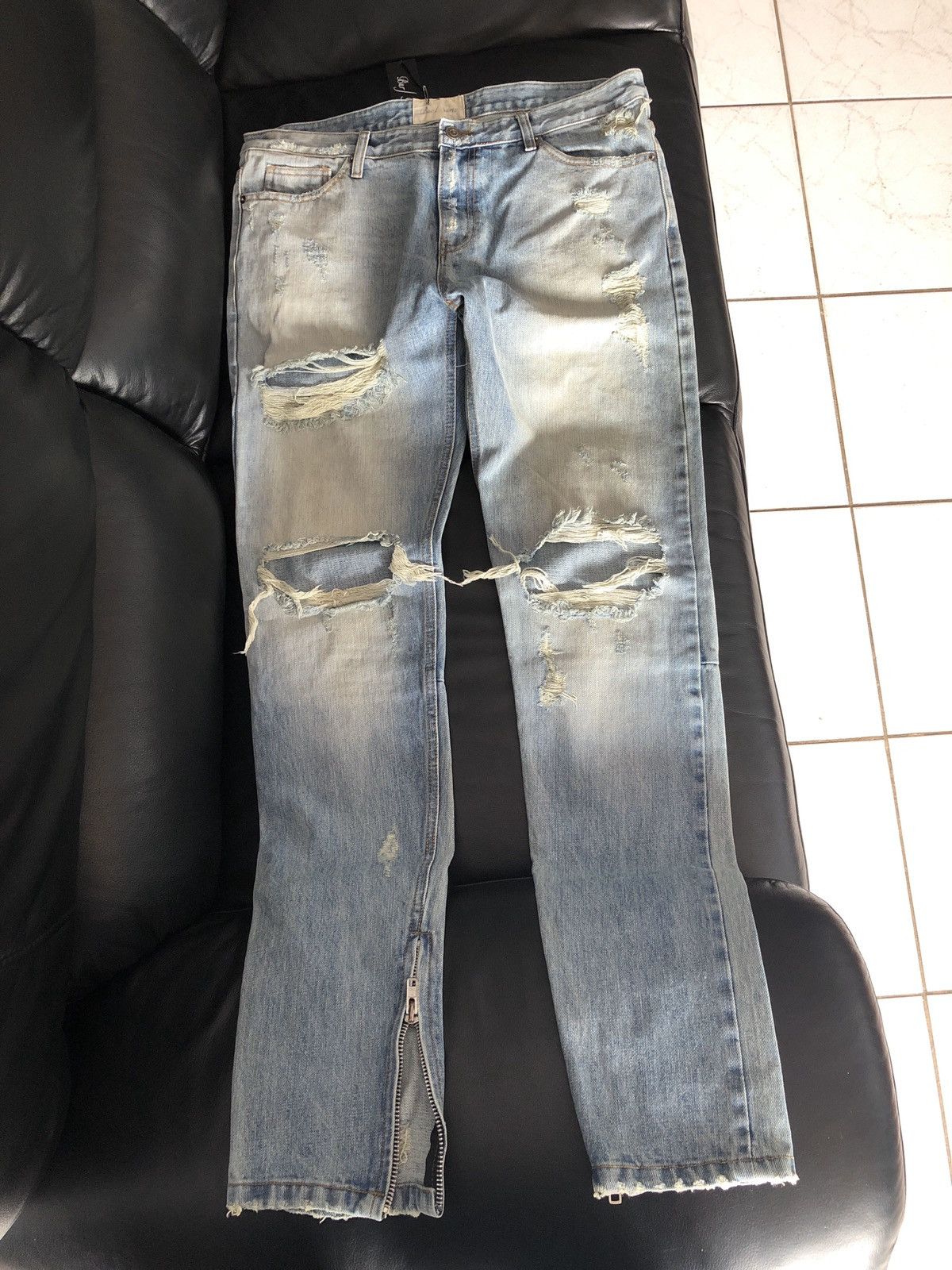Burj Surtr Burj Surtr Ripped Zipper Jeans Size US 34 / EU 50 - 2 Thumbnail
