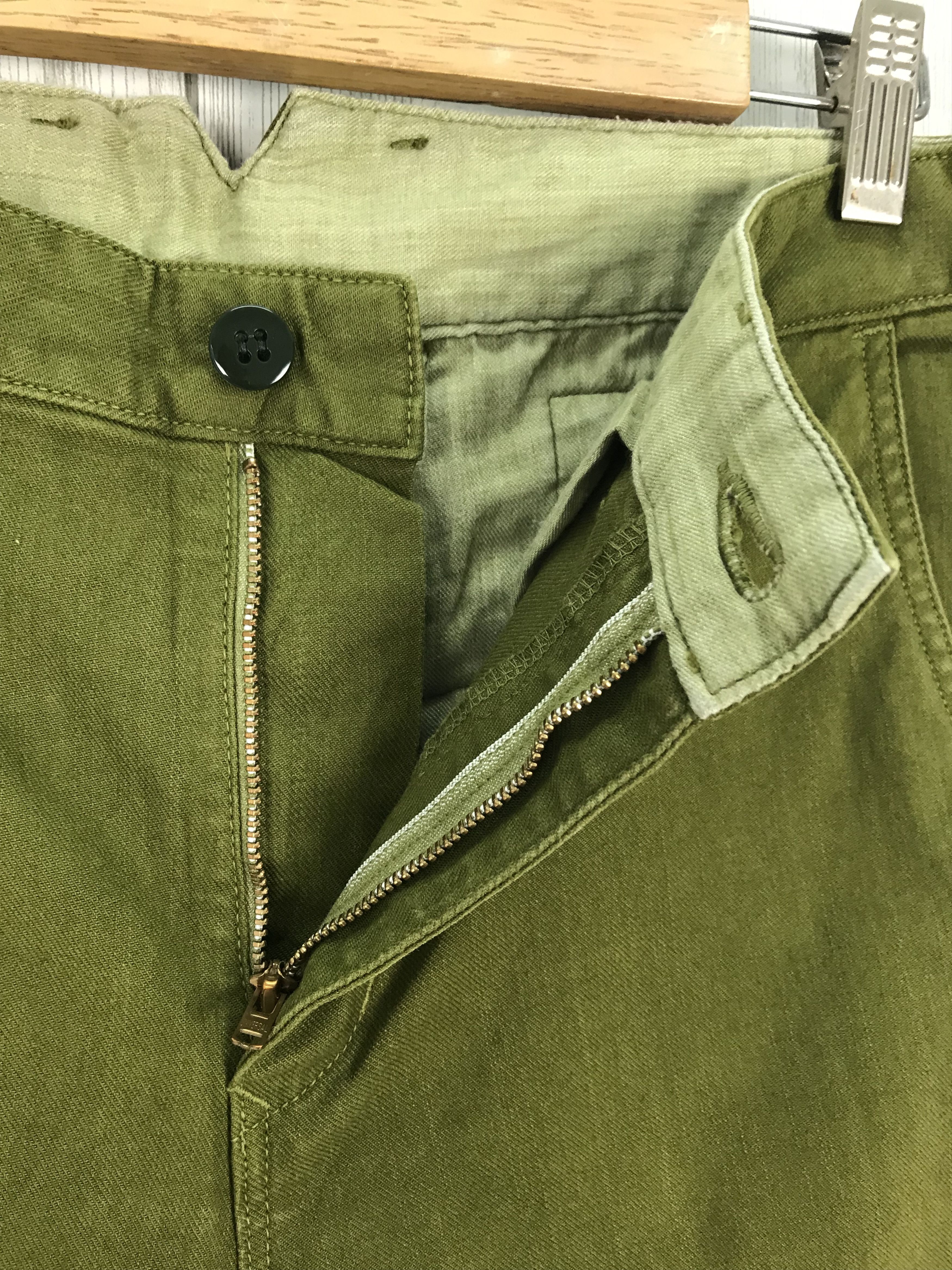 Hysteric Glamour Japanese Brand DMG Buckle Back Olive Green Army Trouser Size US 31 - 13 Thumbnail