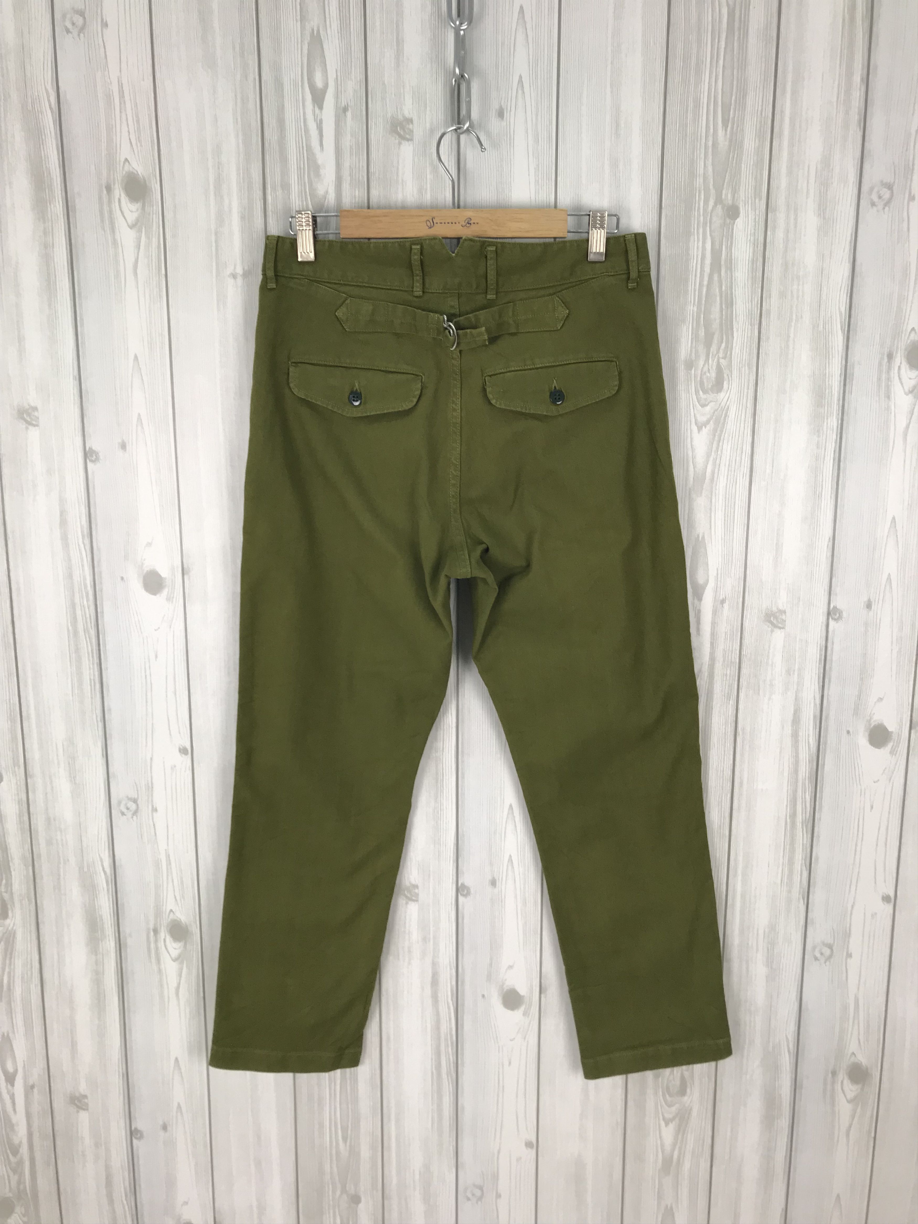 Hysteric Glamour Japanese Brand DMG Buckle Back Olive Green Army Trouser Size US 31 - 8 Thumbnail