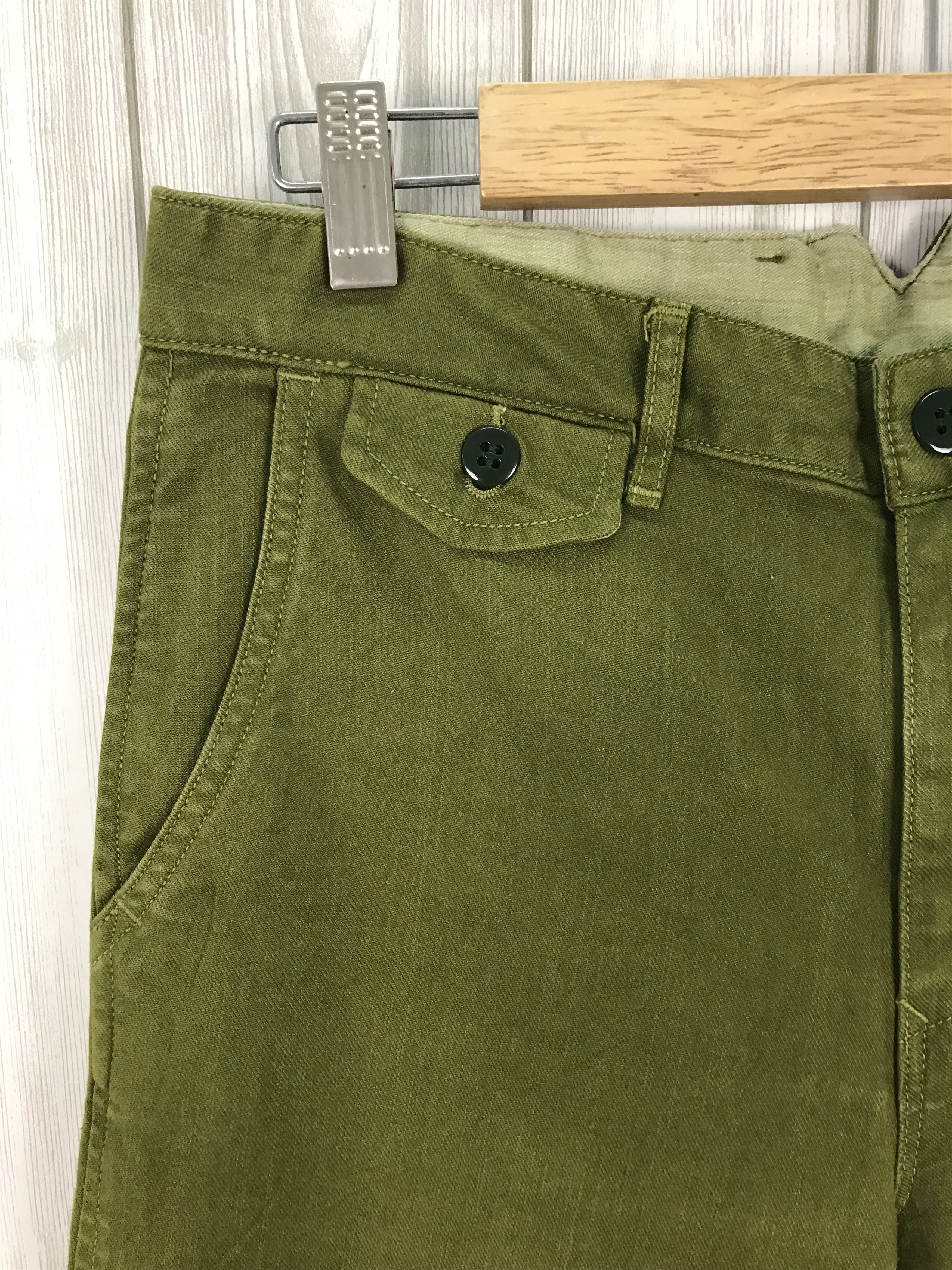 Hysteric Glamour Japanese Brand DMG Buckle Back Olive Green Army Trouser Size US 31 - 4 Thumbnail