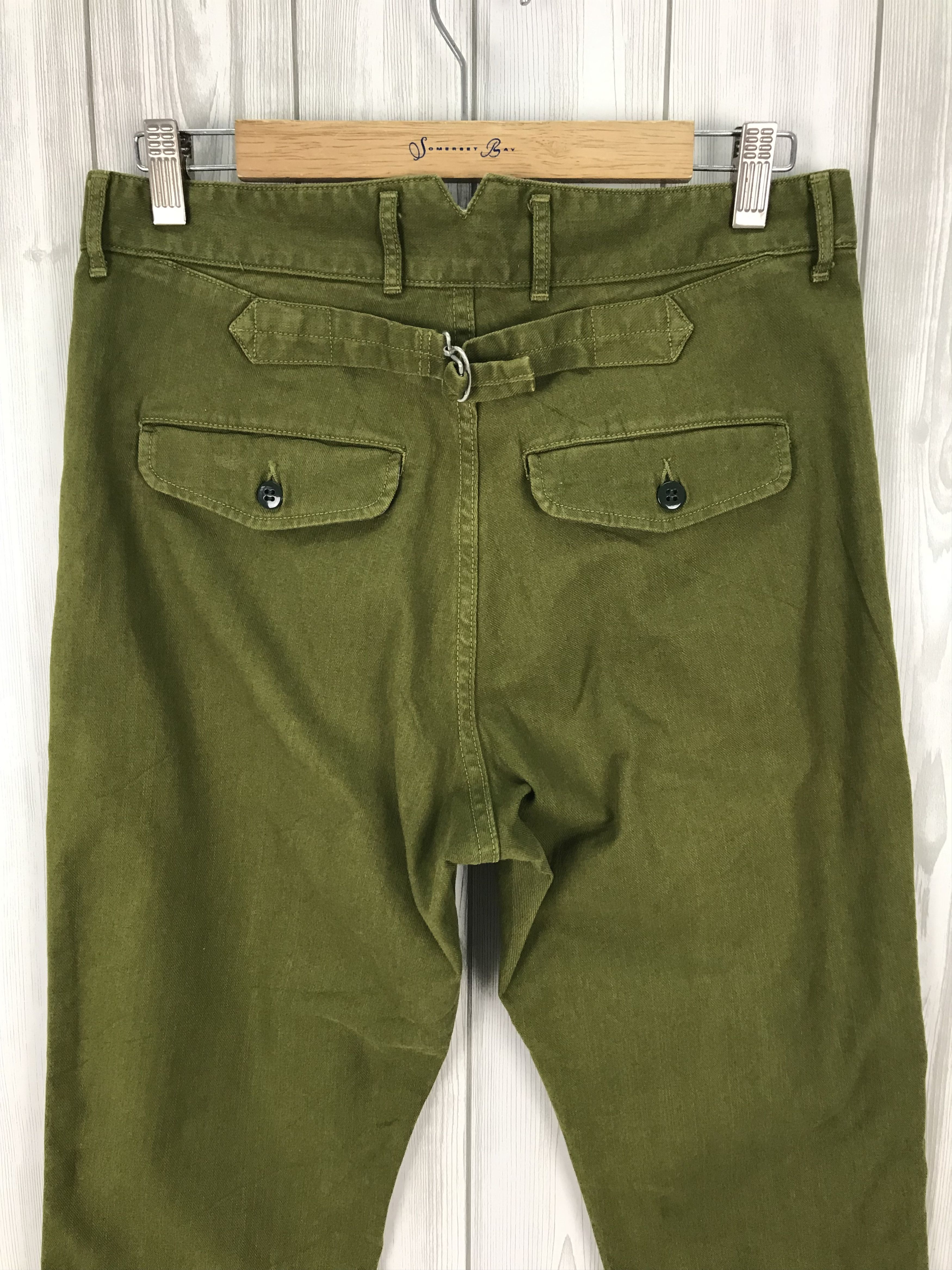 Hysteric Glamour Japanese Brand DMG Buckle Back Olive Green Army Trouser Size US 31 - 9 Thumbnail