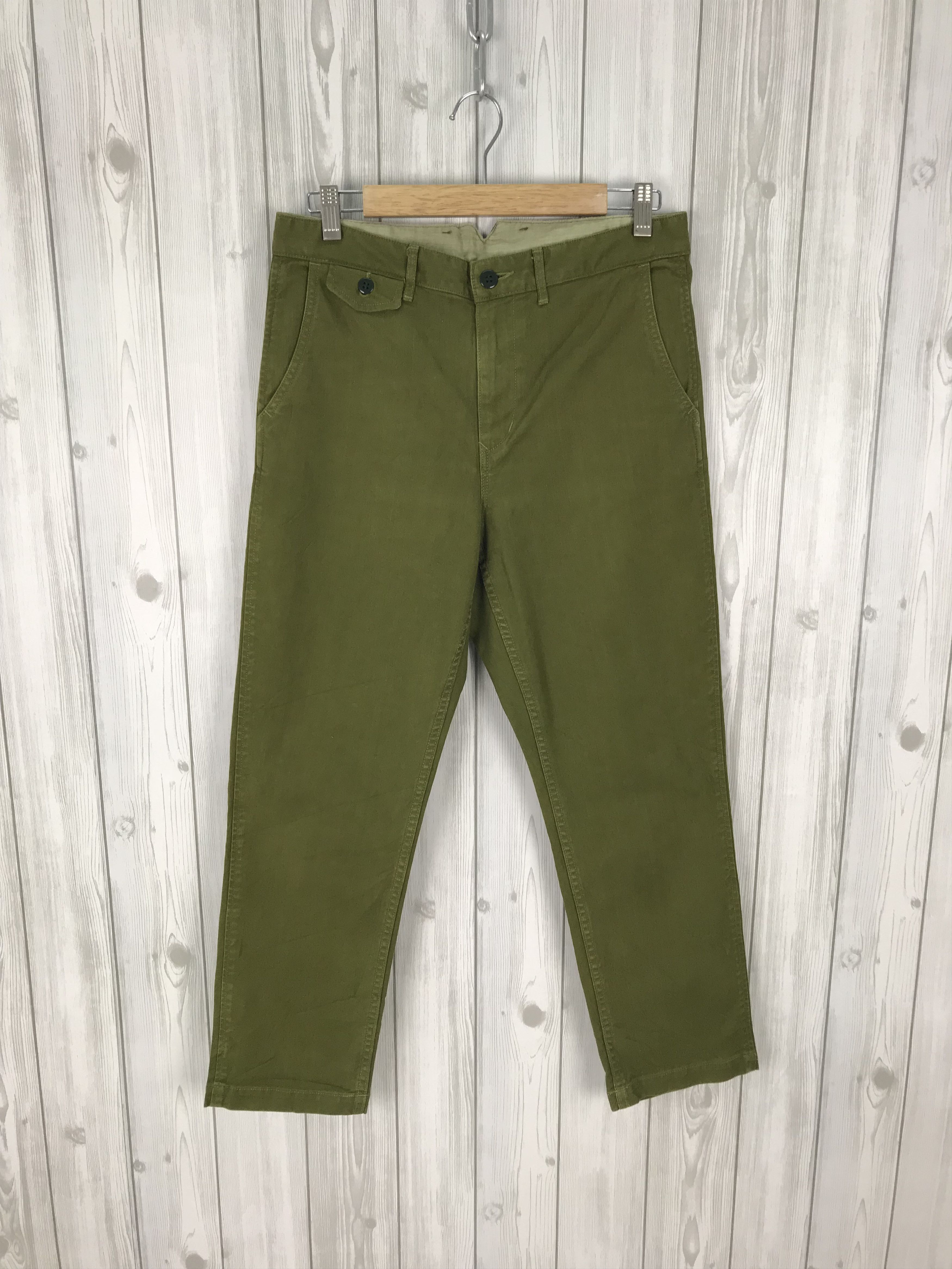 Hysteric Glamour Japanese Brand DMG Buckle Back Olive Green Army Trouser Size US 31 - 2 Thumbnail
