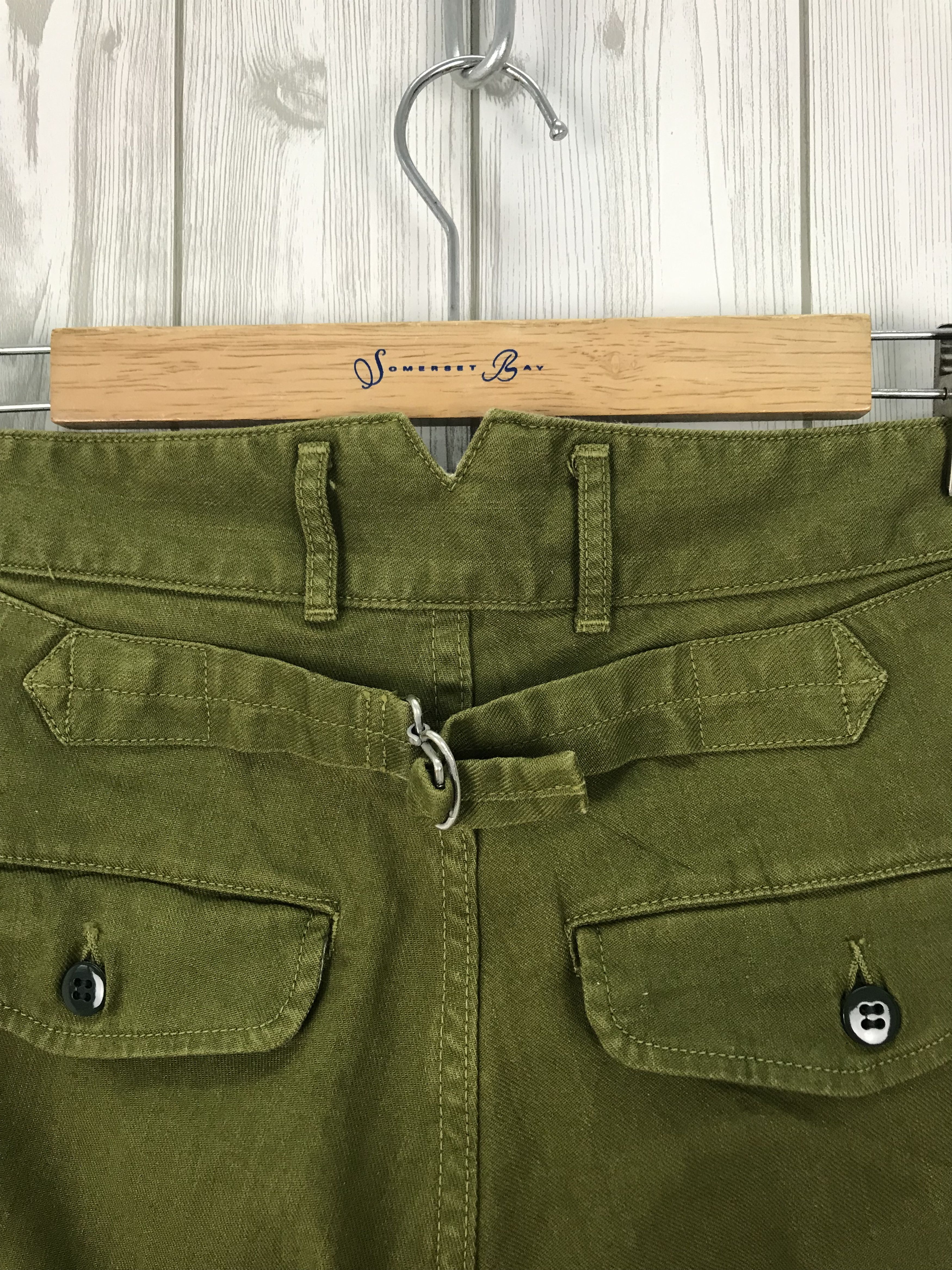 Hysteric Glamour Japanese Brand DMG Buckle Back Olive Green Army Trouser Size US 31 - 12 Thumbnail