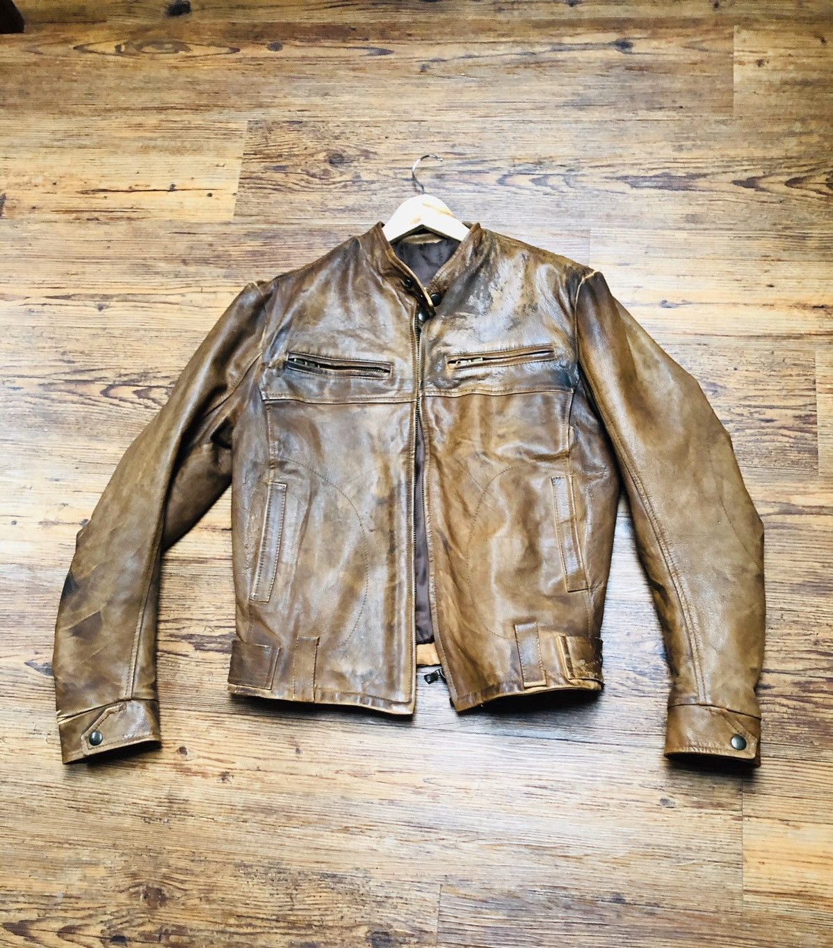 Vera Pelle Great used look biker leather jacket