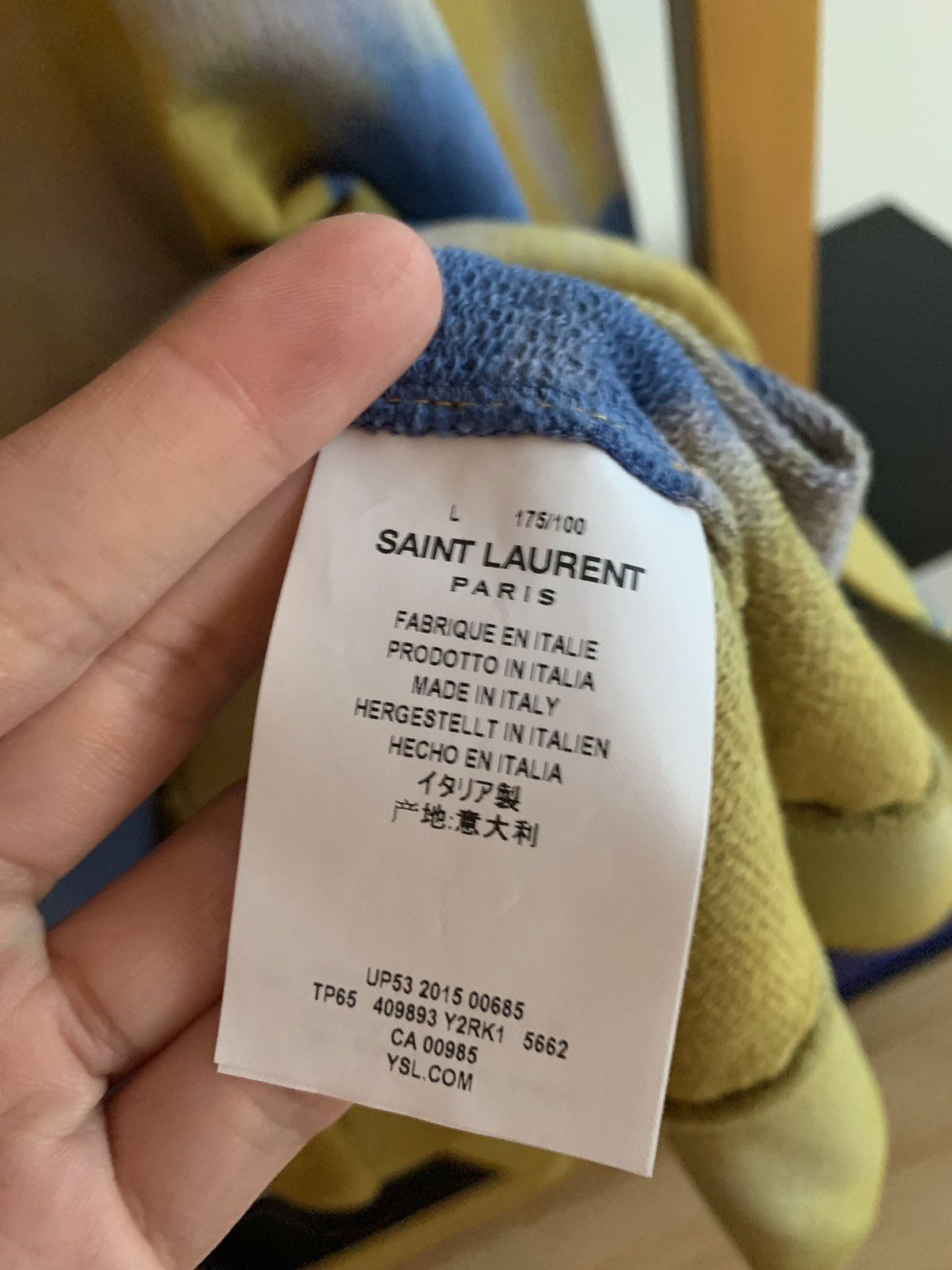 Saint Laurent Paris Saint Laurent Paris 15SS Tie dye Distressed sweatshirt Size US L / EU 52-54 / 3 - 7 Thumbnail