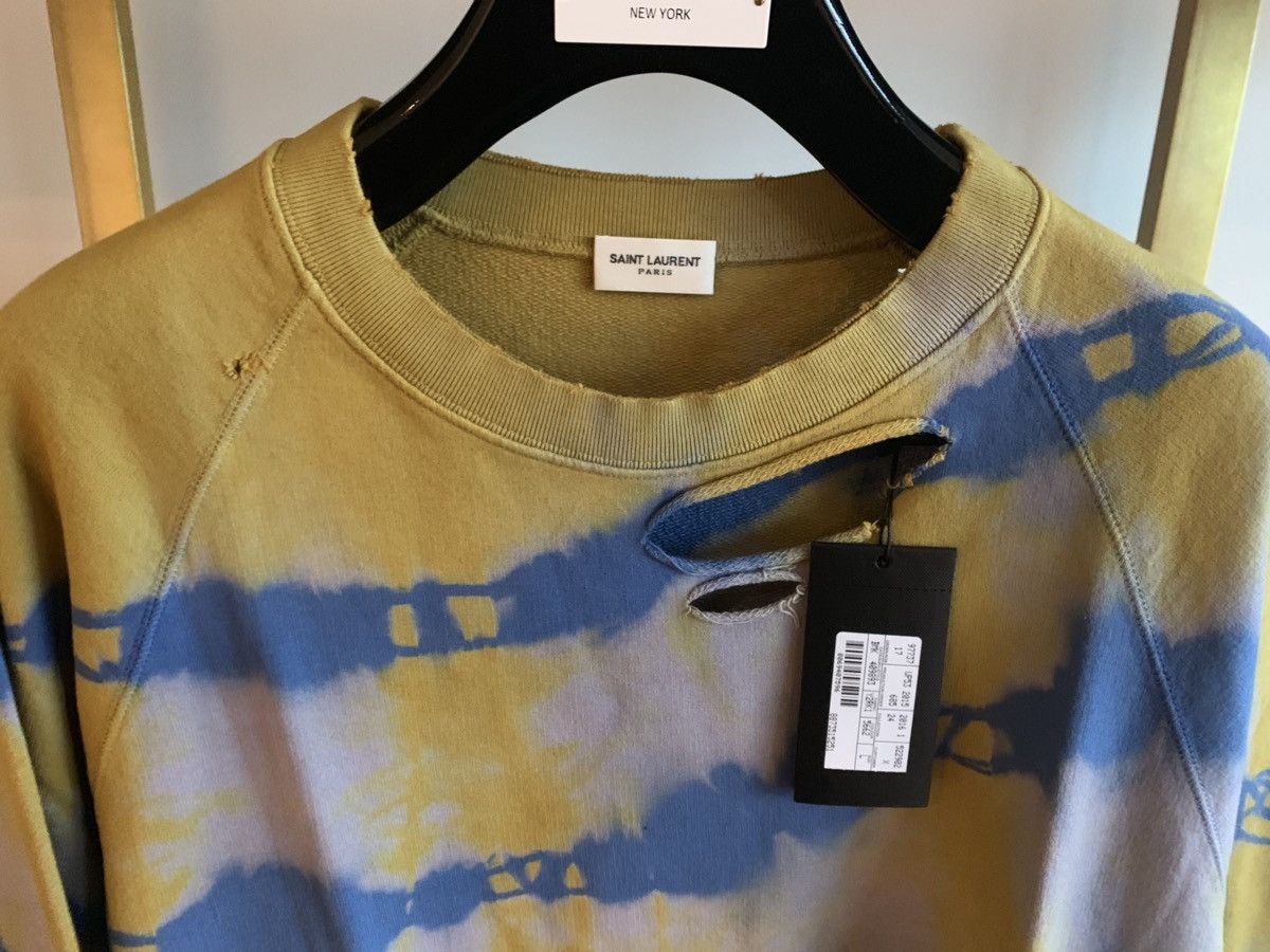 Saint Laurent Paris Saint Laurent Paris 15SS Tie dye Distressed sweatshirt Size US L / EU 52-54 / 3 - 6 Thumbnail