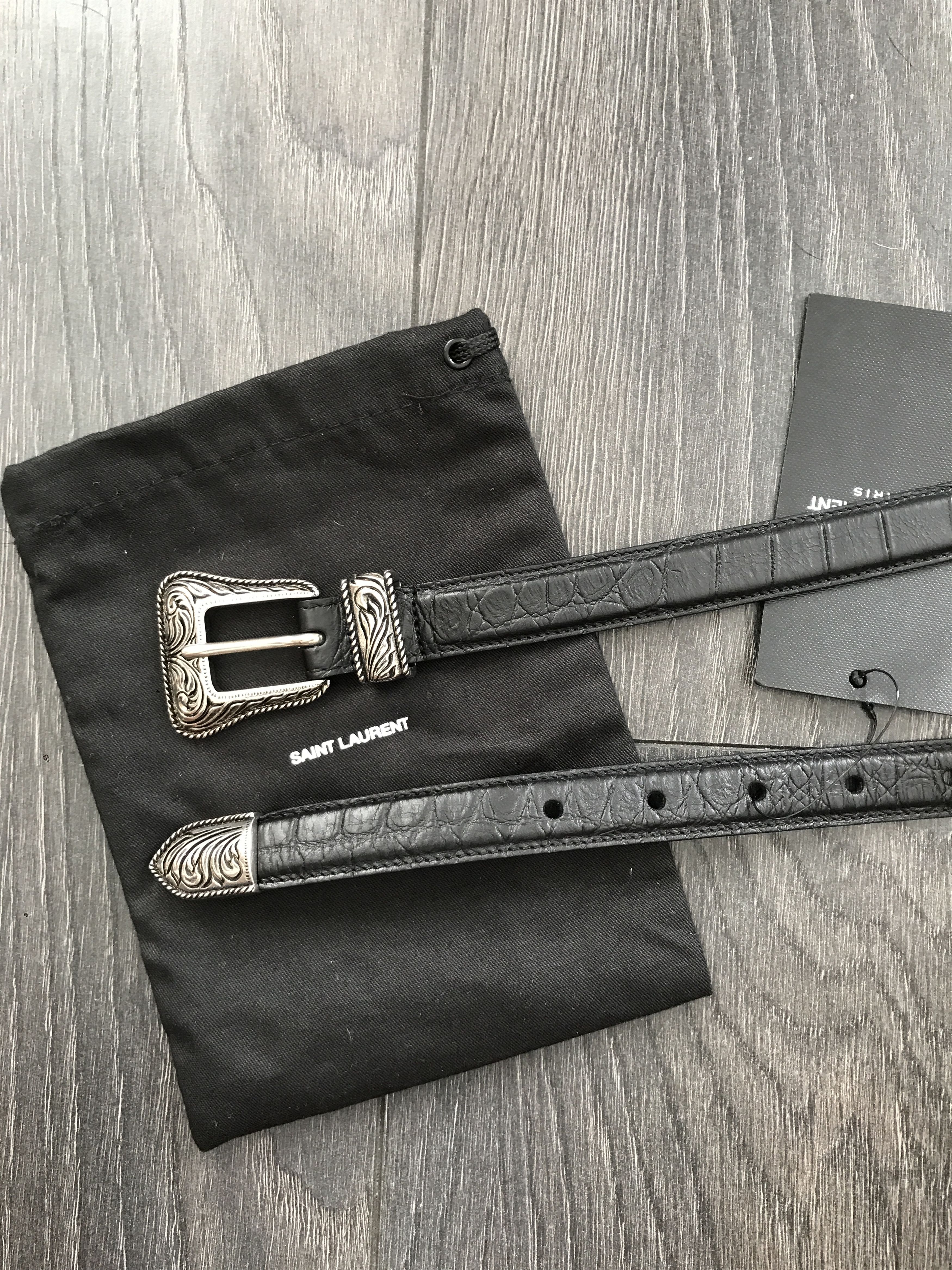 Crocodile Western Engraved Belt
