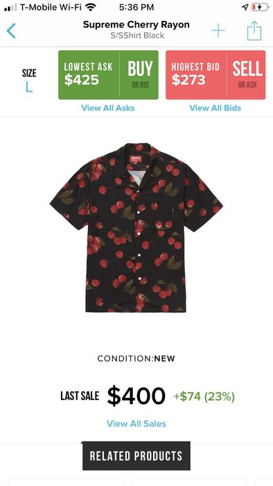 Supreme Supreme black button down shirt