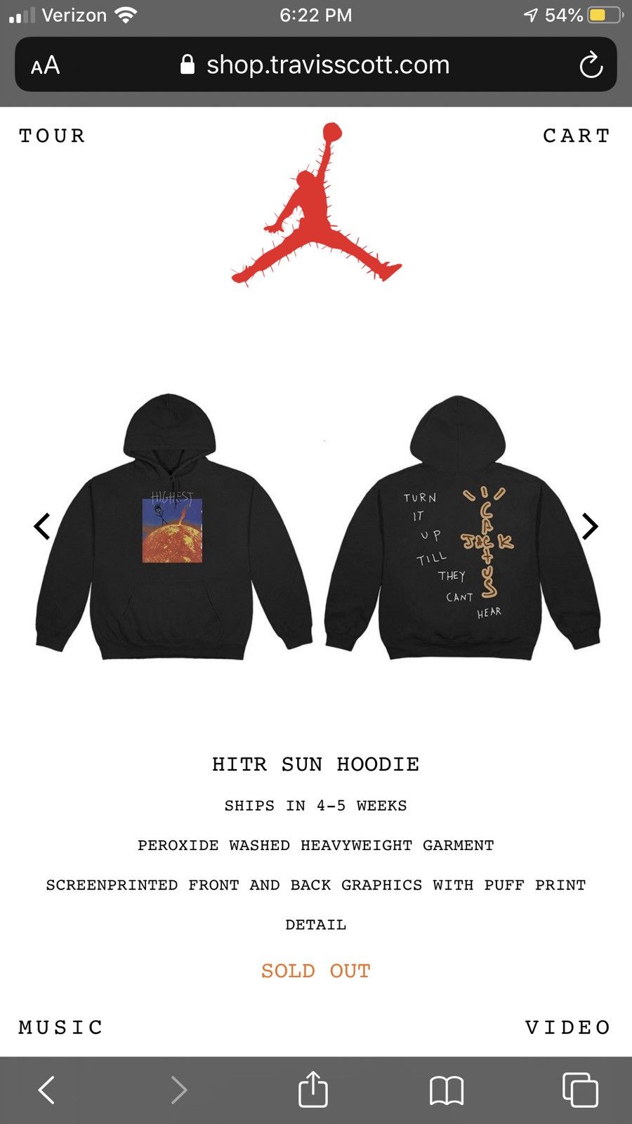 Travis Scott Travis Scott Highest In The Room HITR Sun Hoodie