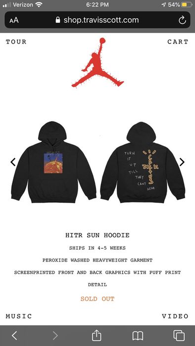 Travis Scott Travis Scott Highest In The Room HITR Sun Hoodie