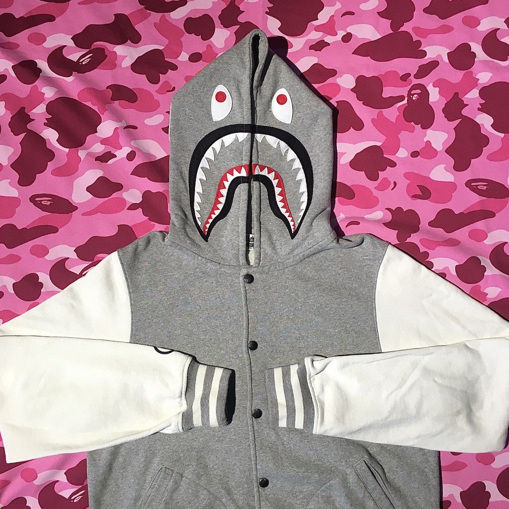 Bape Shark Varsity Jacket | Grailed