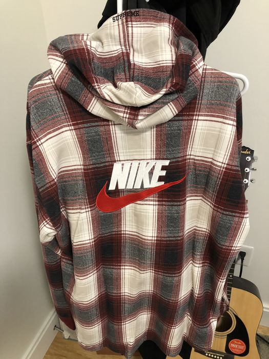 Supreme nike plaid hot sale hooded sweatshirt mustard