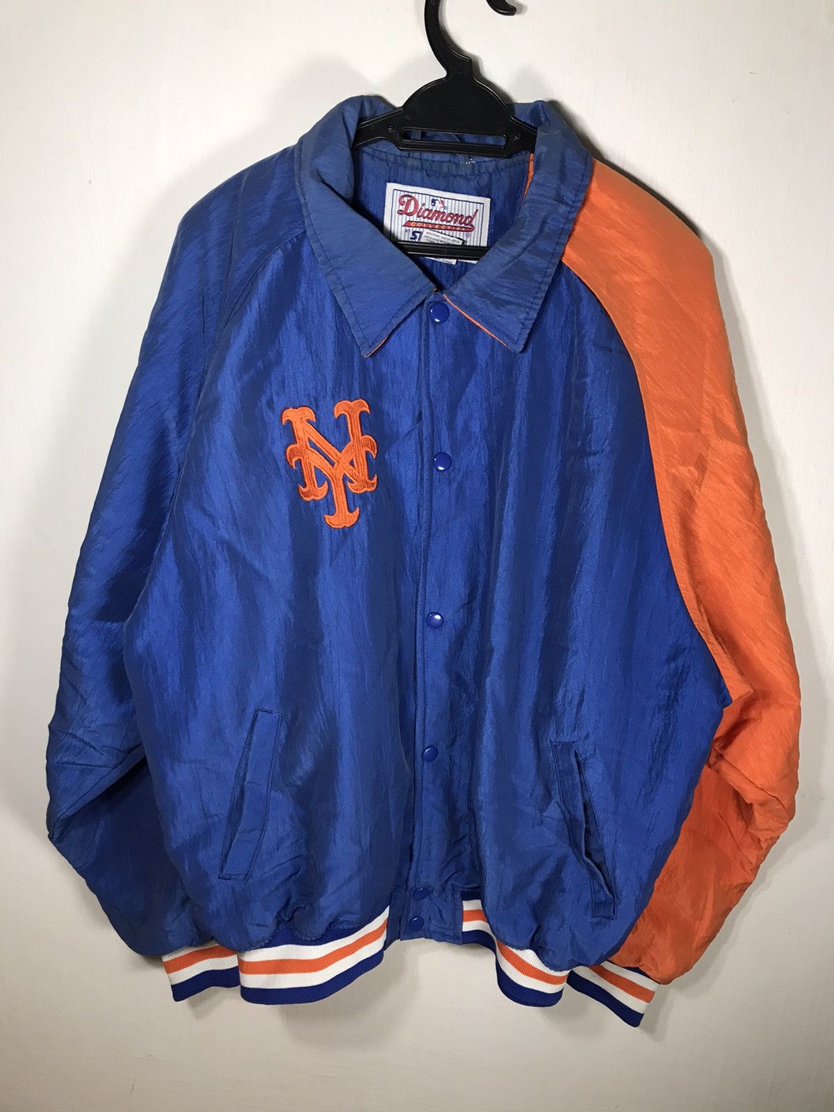 Mets Authentic Diamond Collection ジャケット NY Mets Starter Jacket Size Large BNWT OG Vintage Satin