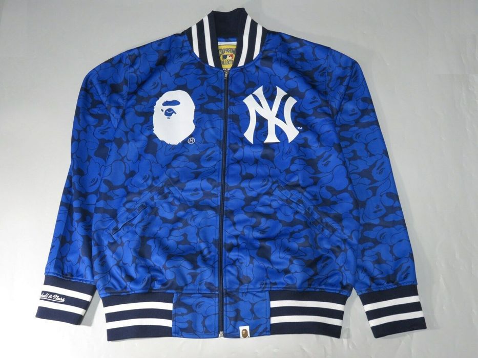 BAPE x Mitchell & Ness Yankees Jacket Blue Men's - FW19 - US