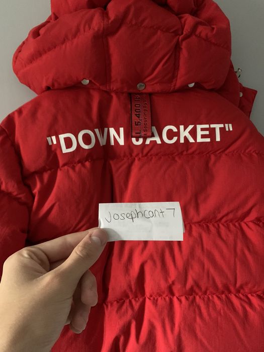 Off white best sale down jacket red