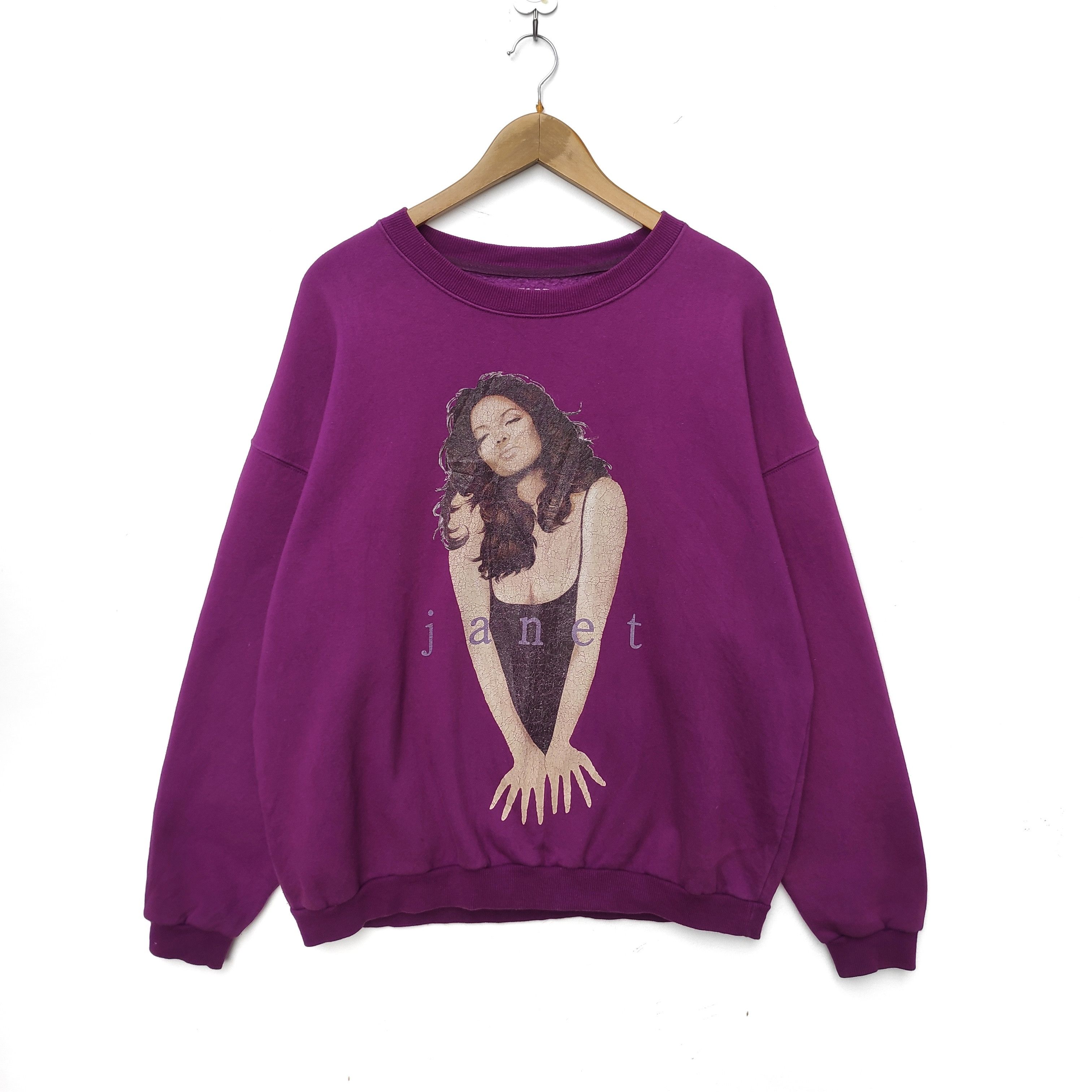 Band Tees Janet Jackson American singer Sweatshirt Purple XL size Size US XL / EU 56 / 4 - 1 Thumbnail
