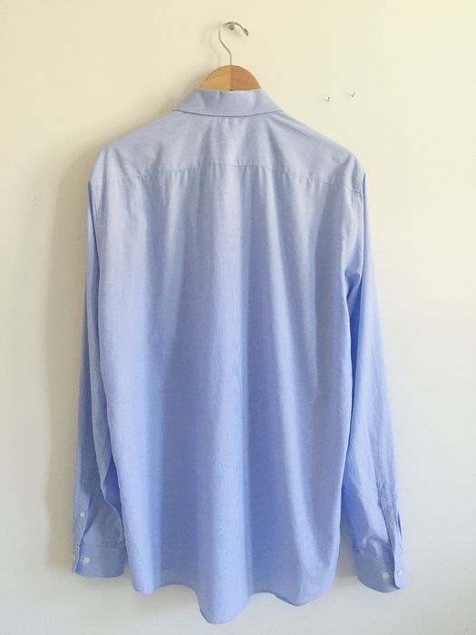 Theory Blue Micro Stripe Dress Shirt Size US L / EU 52-54 / 3 - 2 Preview