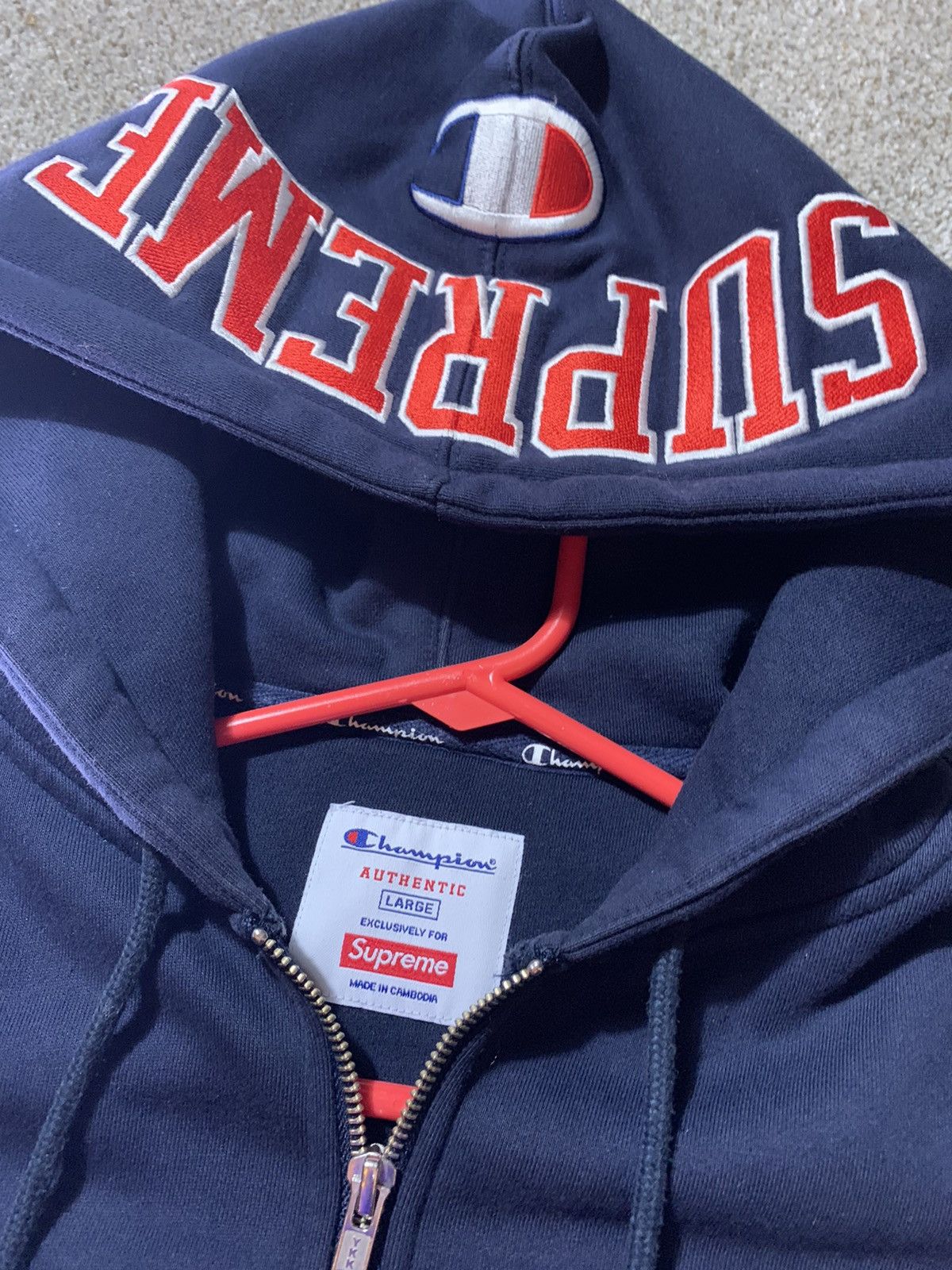 Champion × Supreme Supreme X Champion Zip Up Hoodie | Grailed