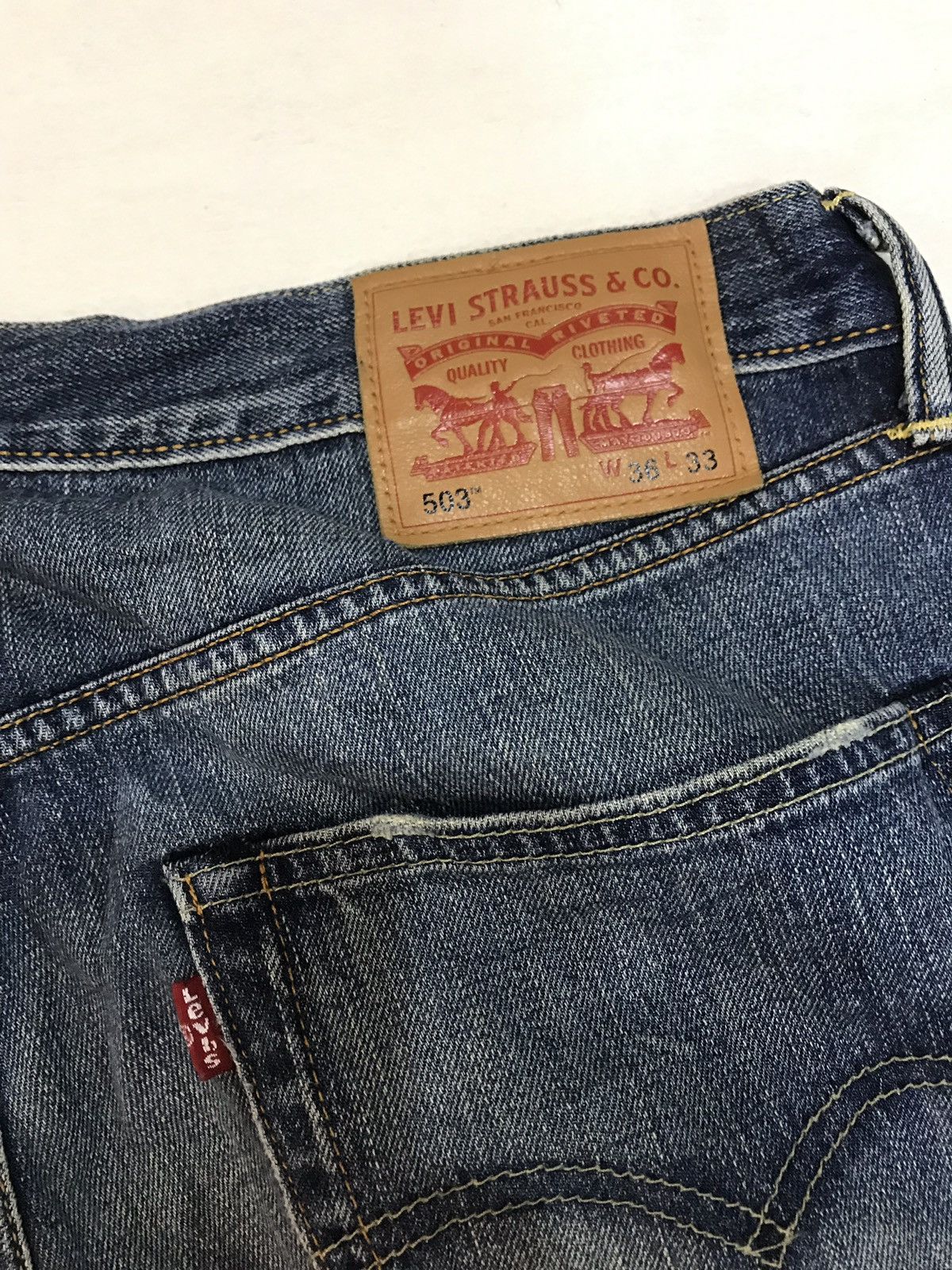 Levi's AUTHENTIC LEVI’S 503 DARK BLUE JEANS DENIM Size US 36 / EU 52 - 6 Thumbnail