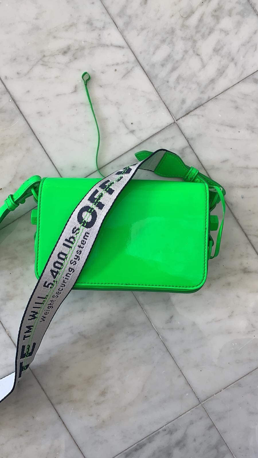 OffWhite Mini Binder Clip Bag in Lime Green Grailed