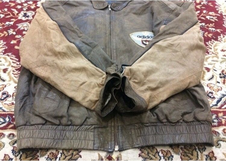 Adidas × Alpha Industries 🔥Vintage🔥 adidas Flight leather jacket 1943 air borne Size US XL / EU 56 / 4 - 8 Thumbnail